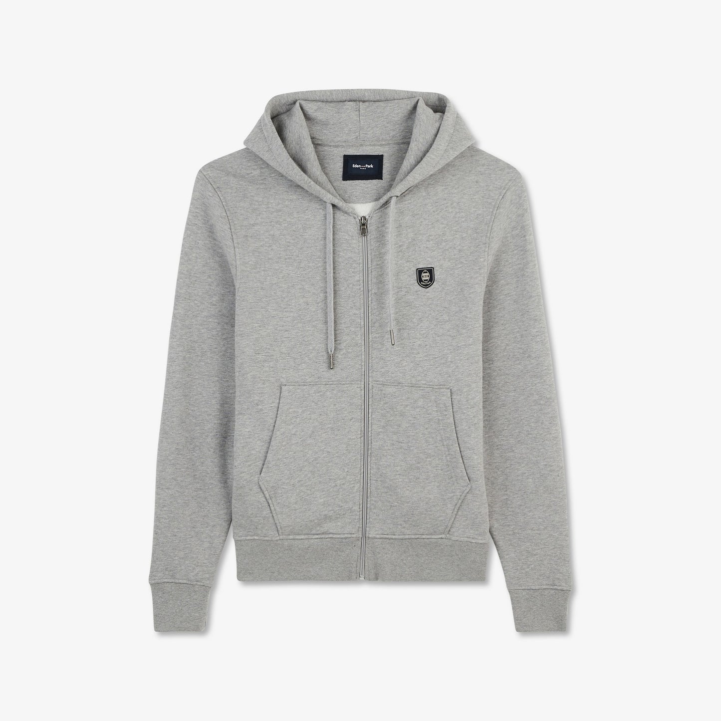 Grey hooded zipped sweatshirt