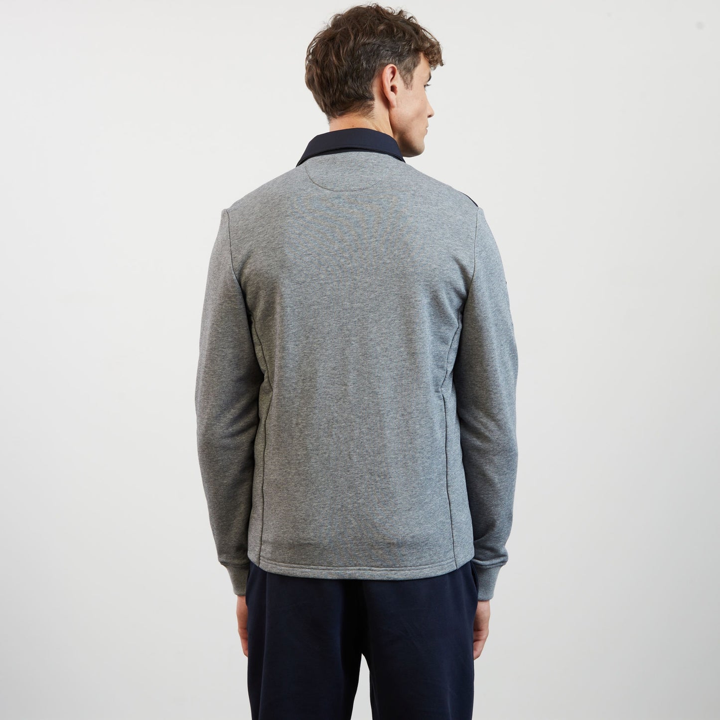 Dark blue bimaterial colourblock XV de France sweatshirt