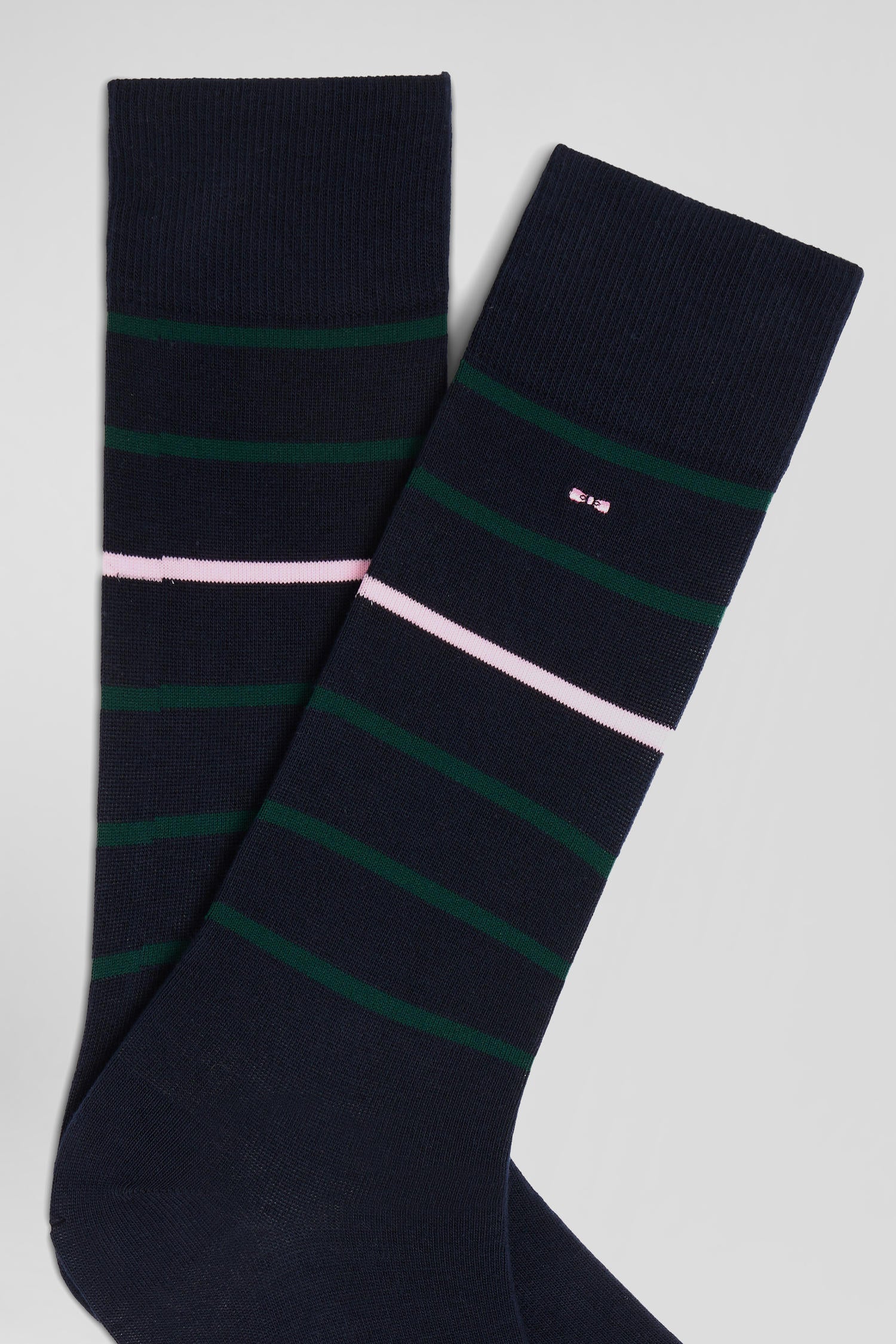 Navy blue striped stretch cotton socks