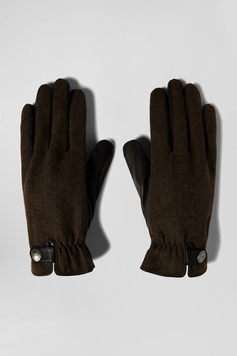 Brown smooth leather gloves - Image 1