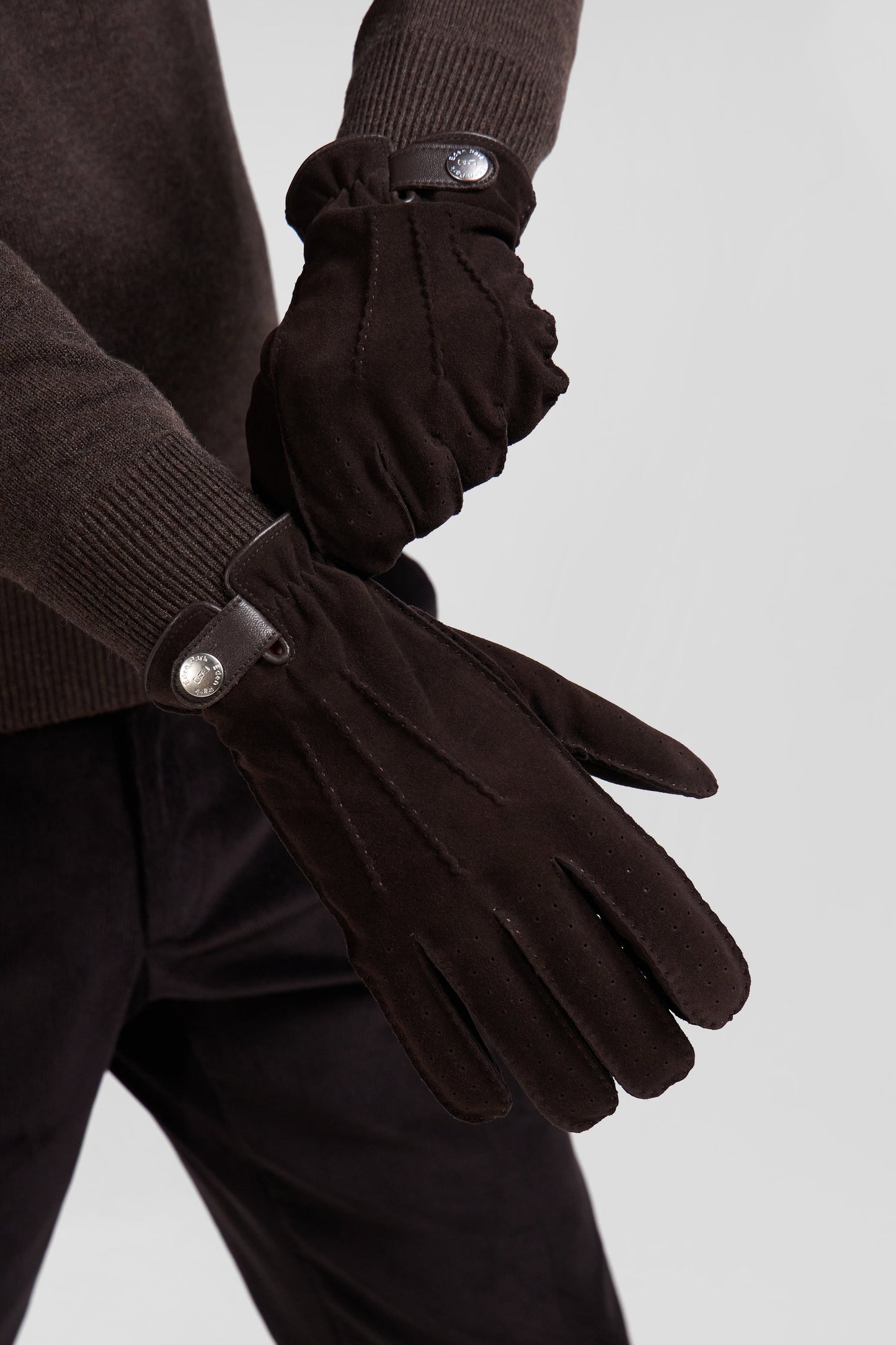 Brown leather gloves