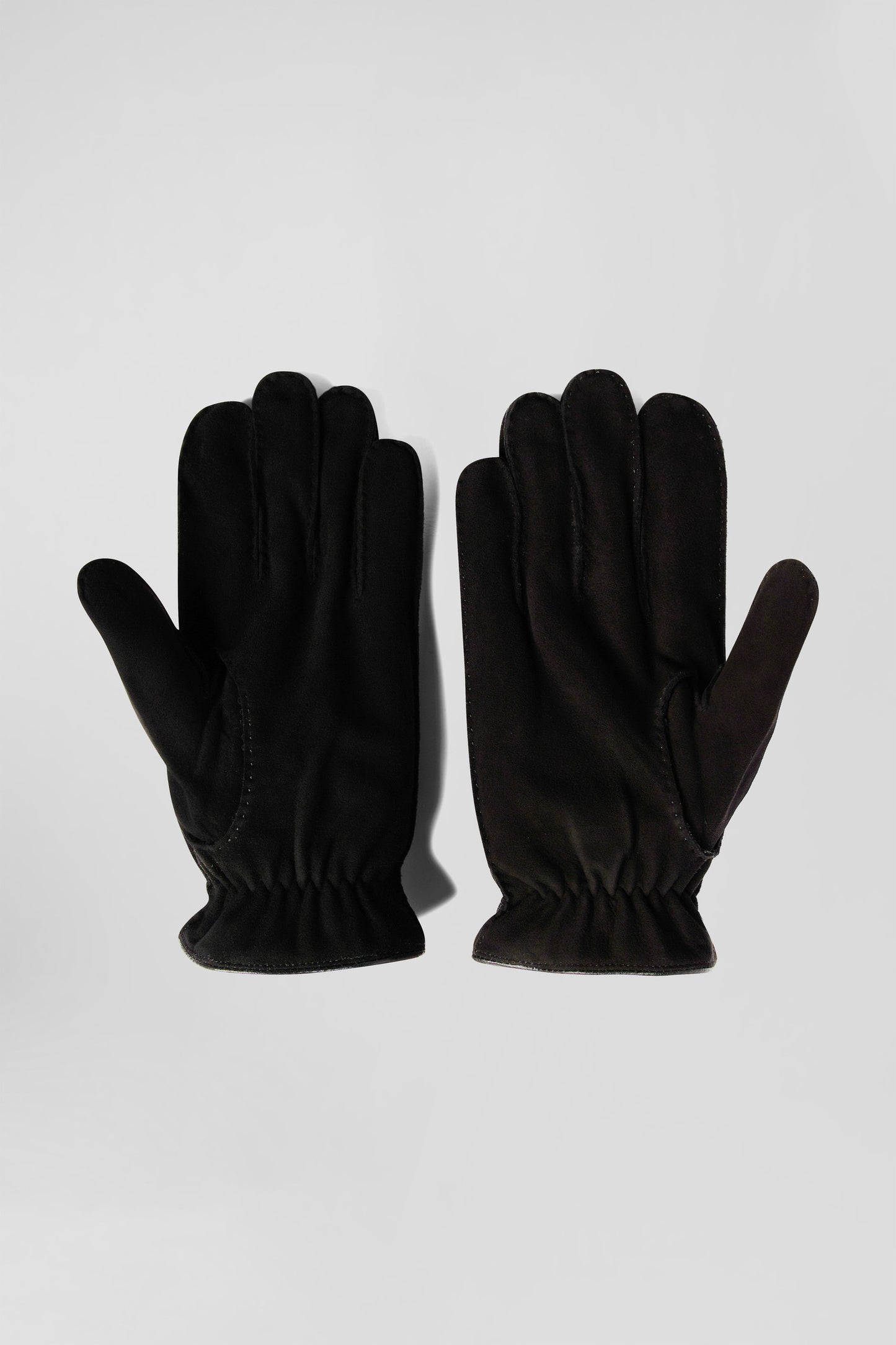 Black leather gloves