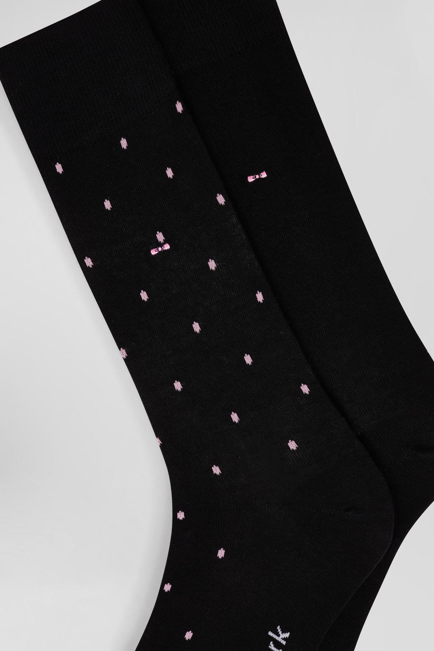 Set of 2 pairs of plain black stretch cotton socks