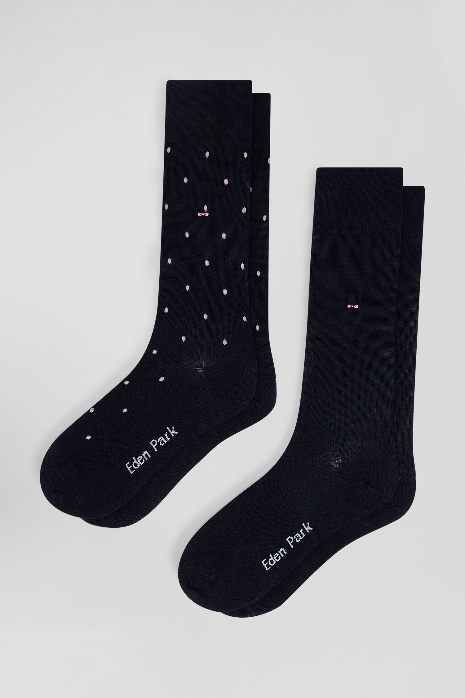 Lot de 2 paires de chaussettes unies noires en coton stretch