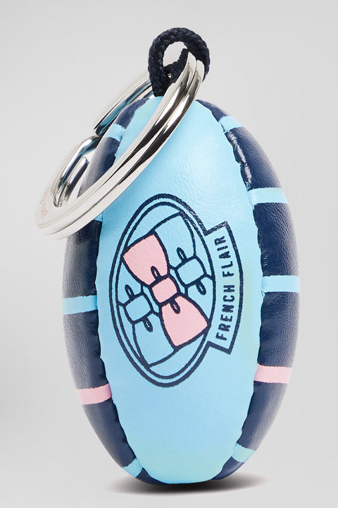 Sky blue rugby ball key ring with Eden Park screen-print - Image 1