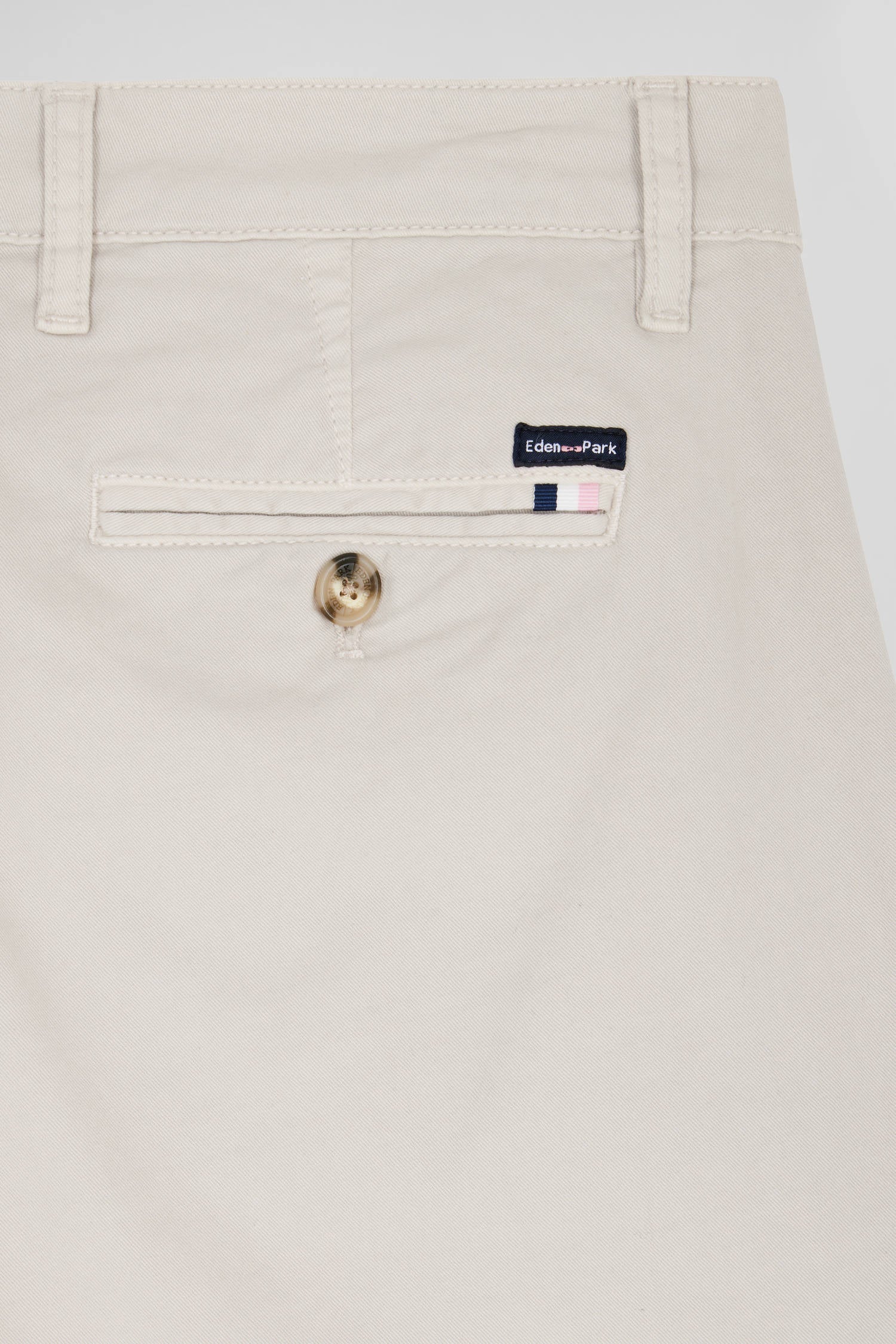 Regular camel chino trousers in stretch cotton gabardine