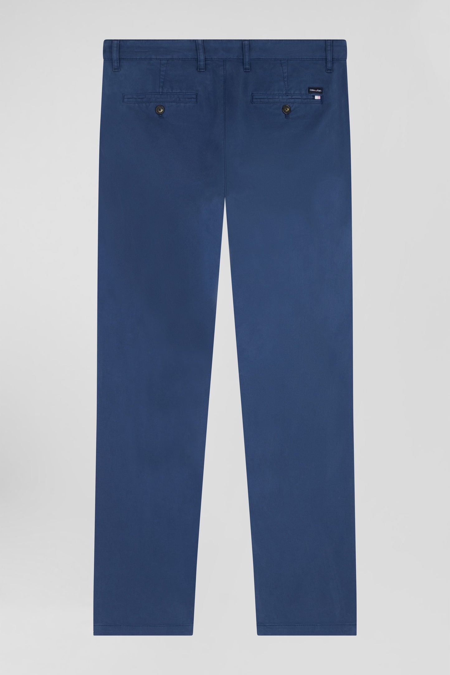 Regular blue chino trousers in stretch cotton gabardine