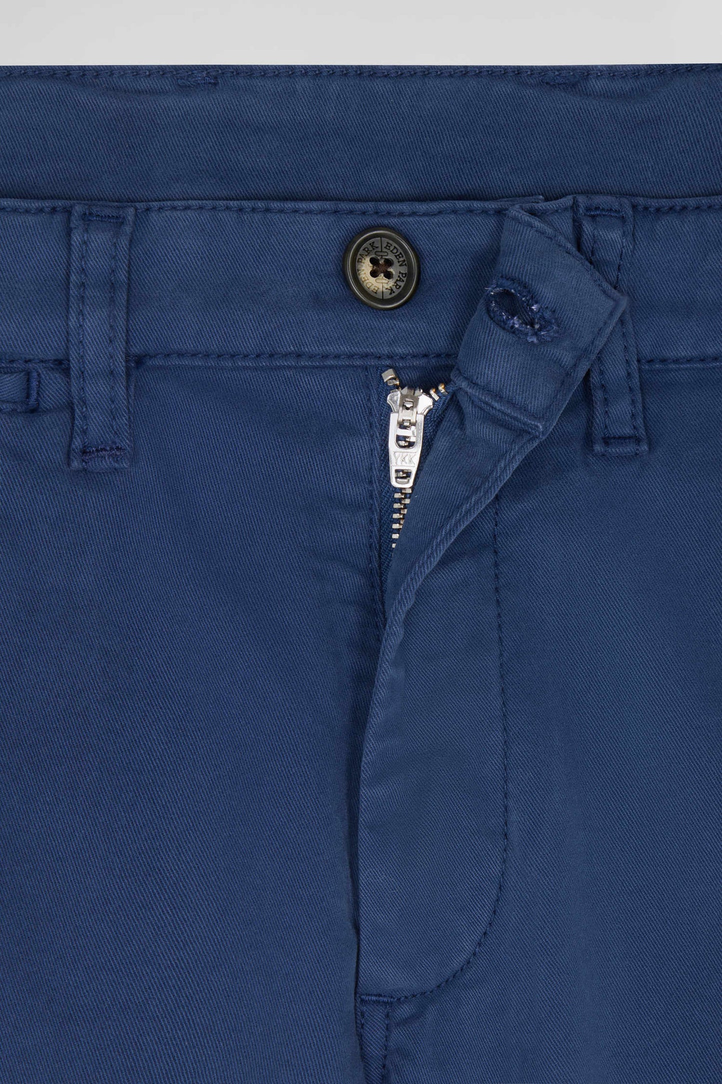 Regular blue chino trousers in stretch cotton gabardine