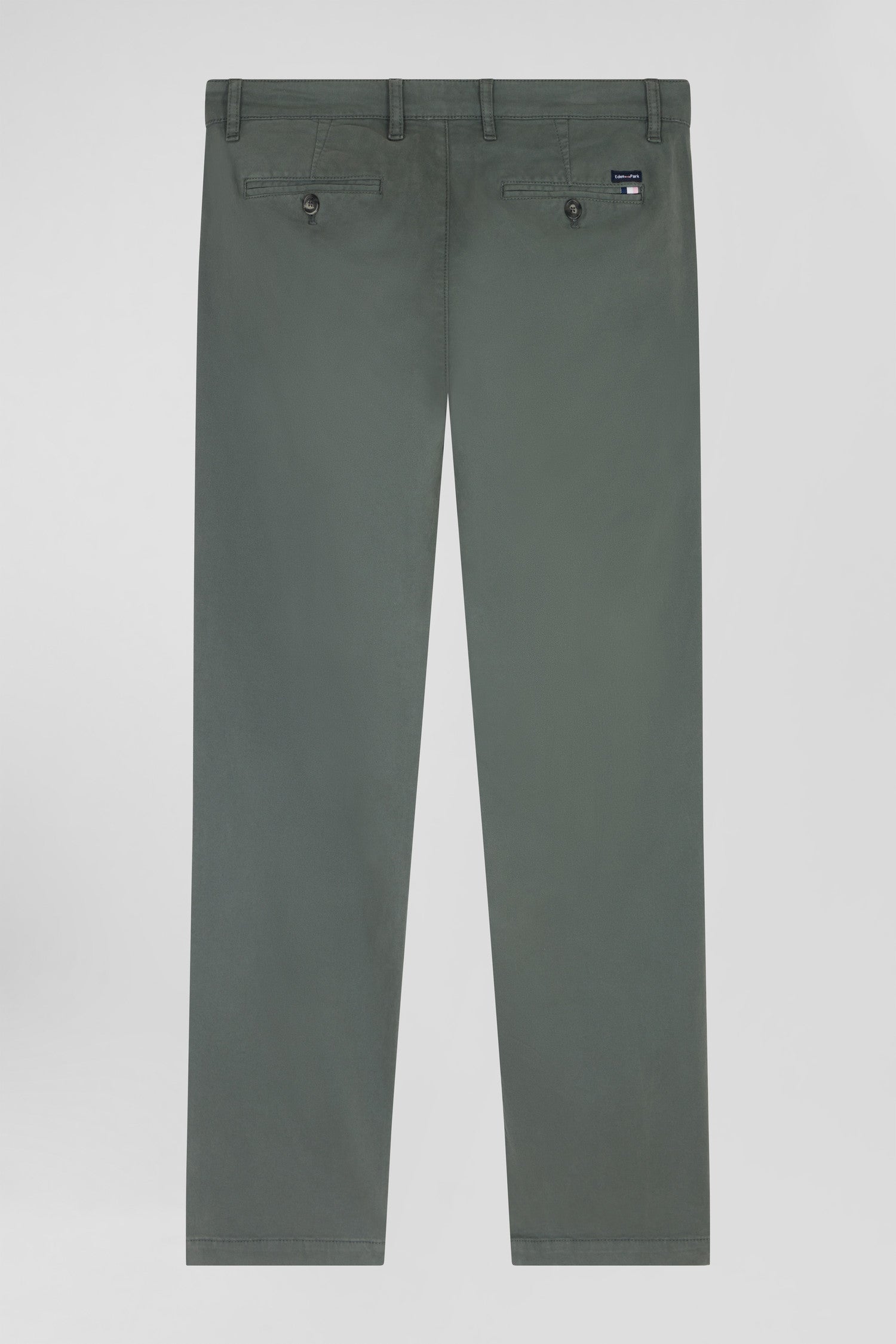 Regular grey chino trousers in stretch cotton gabardine