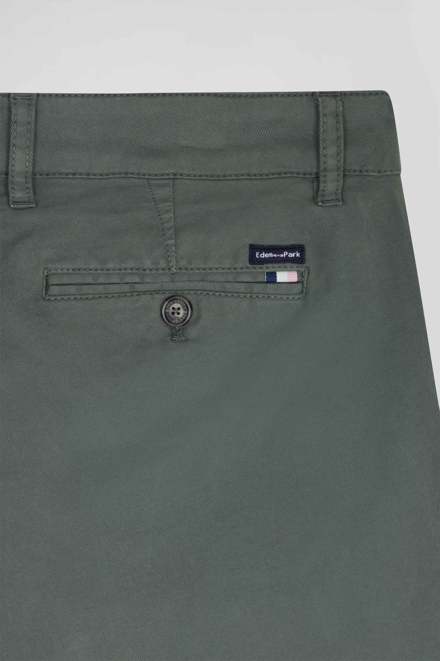 Regular grey chino trousers in stretch cotton gabardine