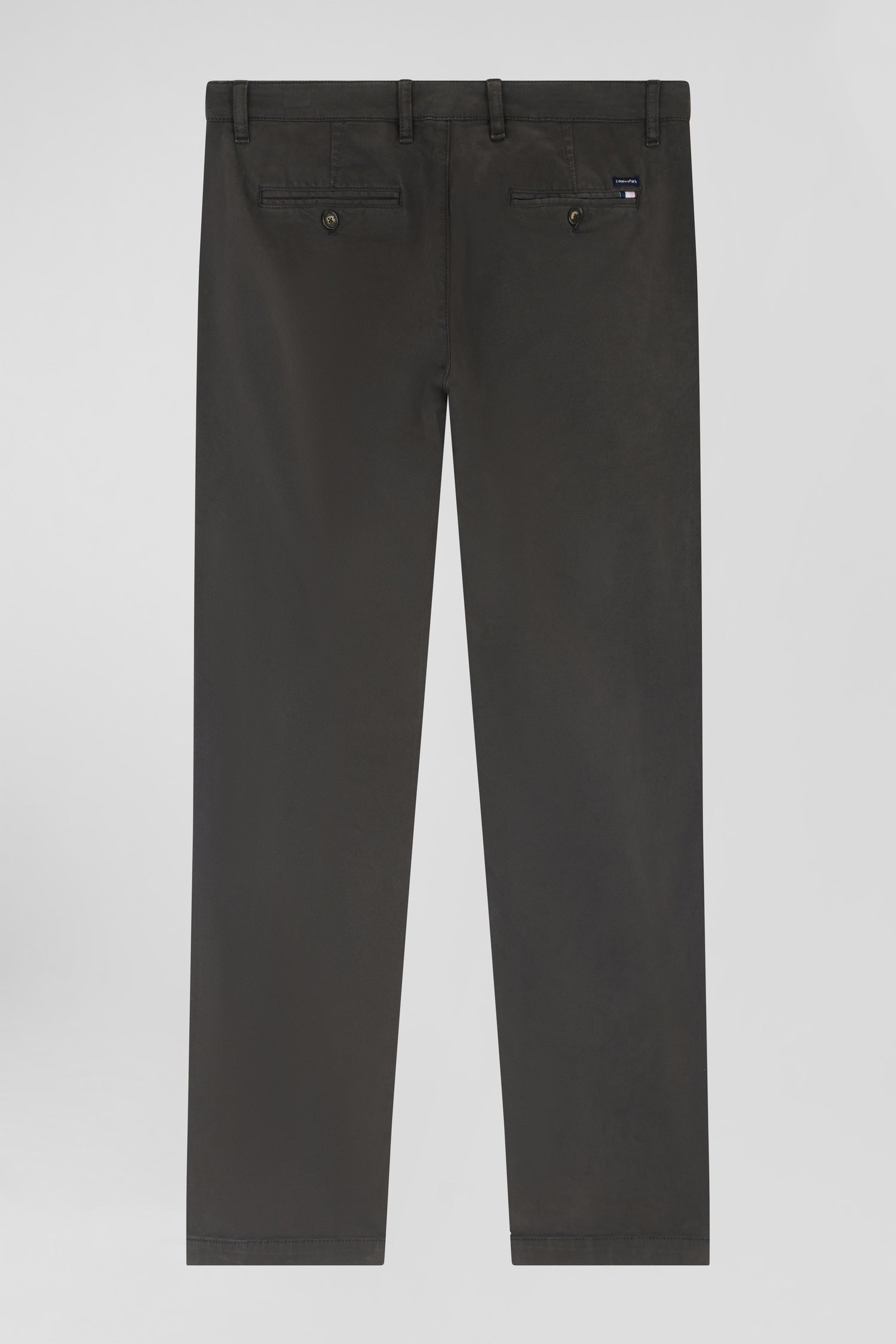 Regular black chino trousers in stretch cotton gabardine