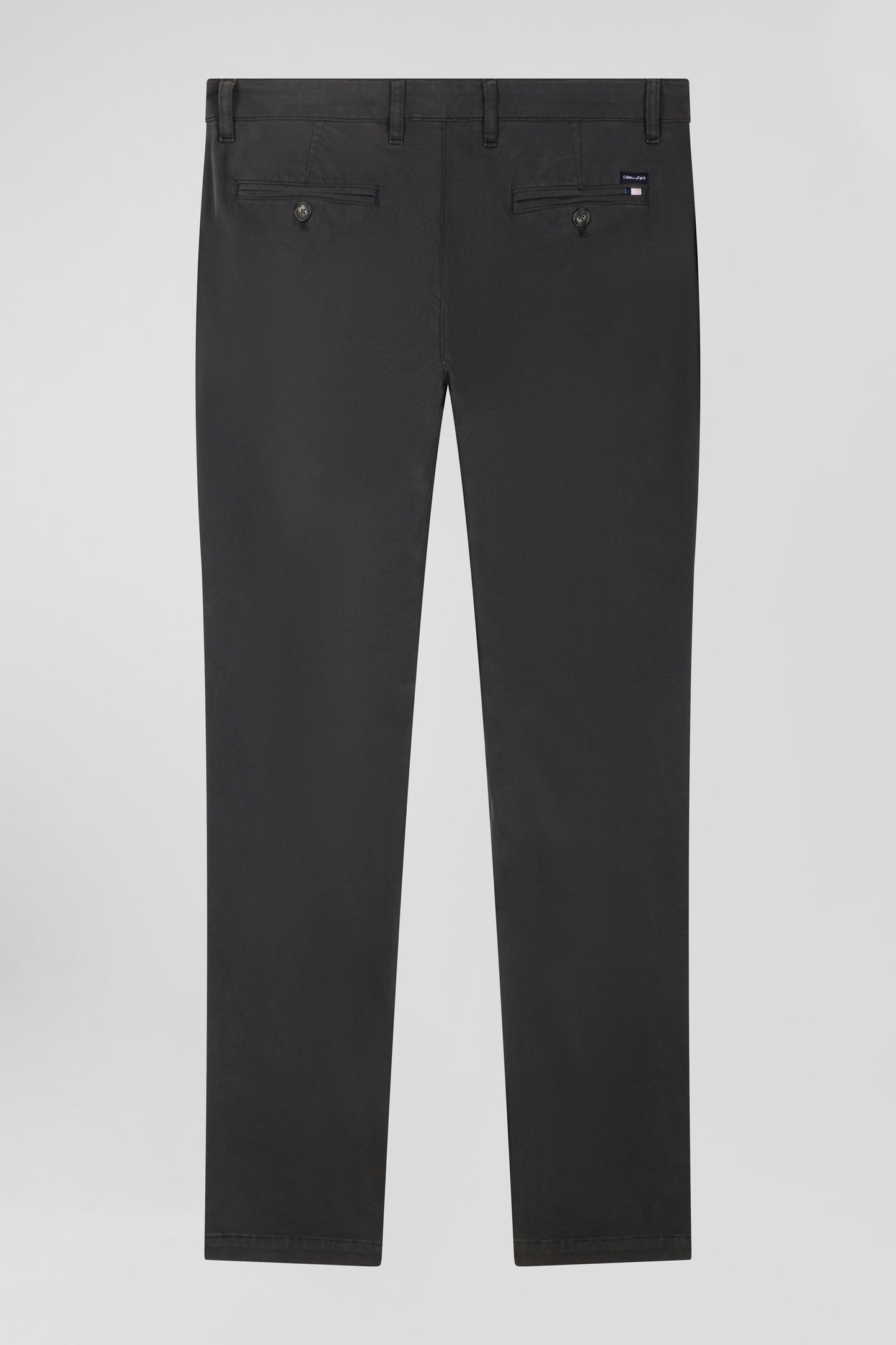 Slim plain anthracite grey chino trousers in stretch cotton