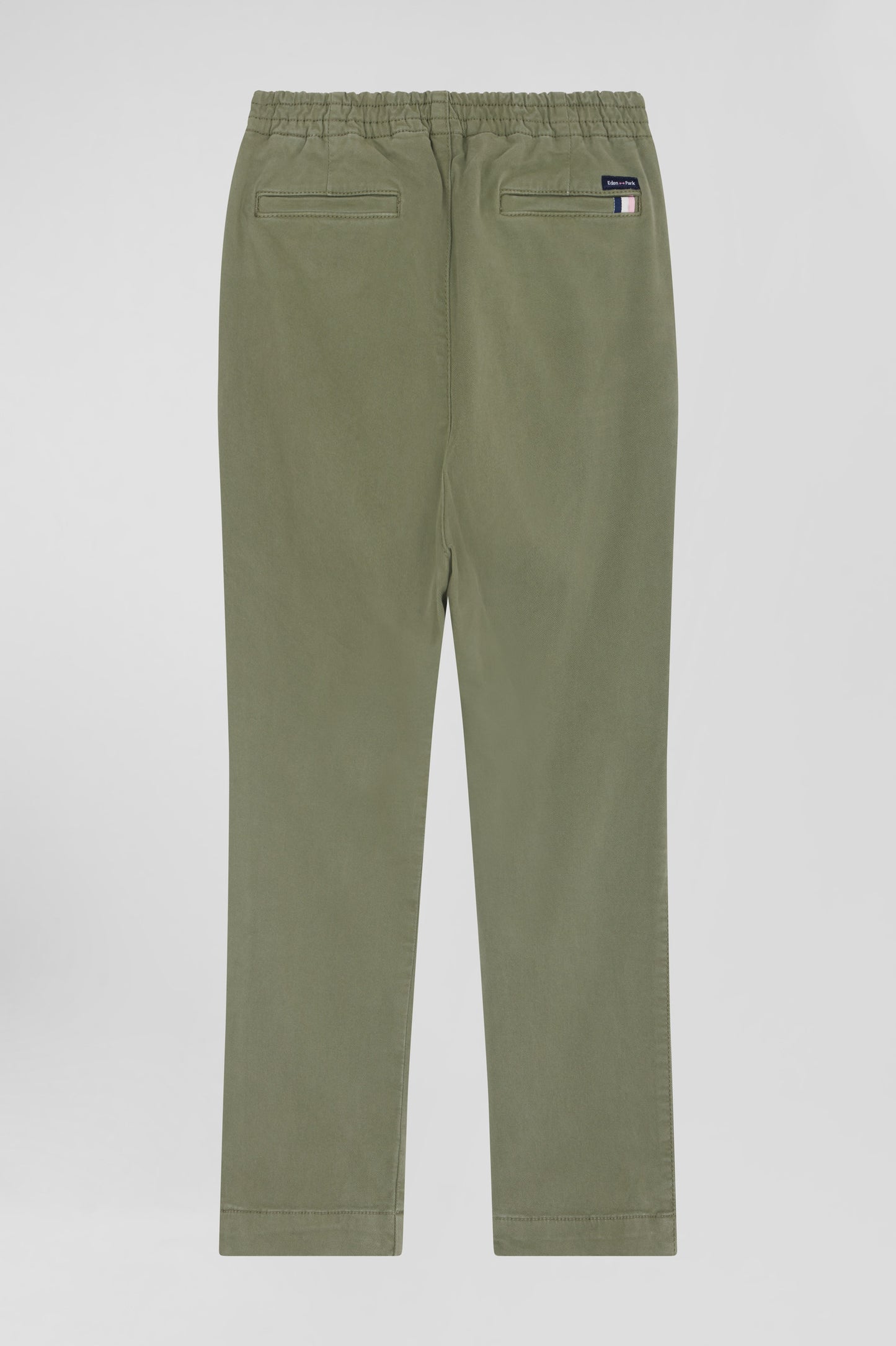 Regular camel stretch cotton chino trousers