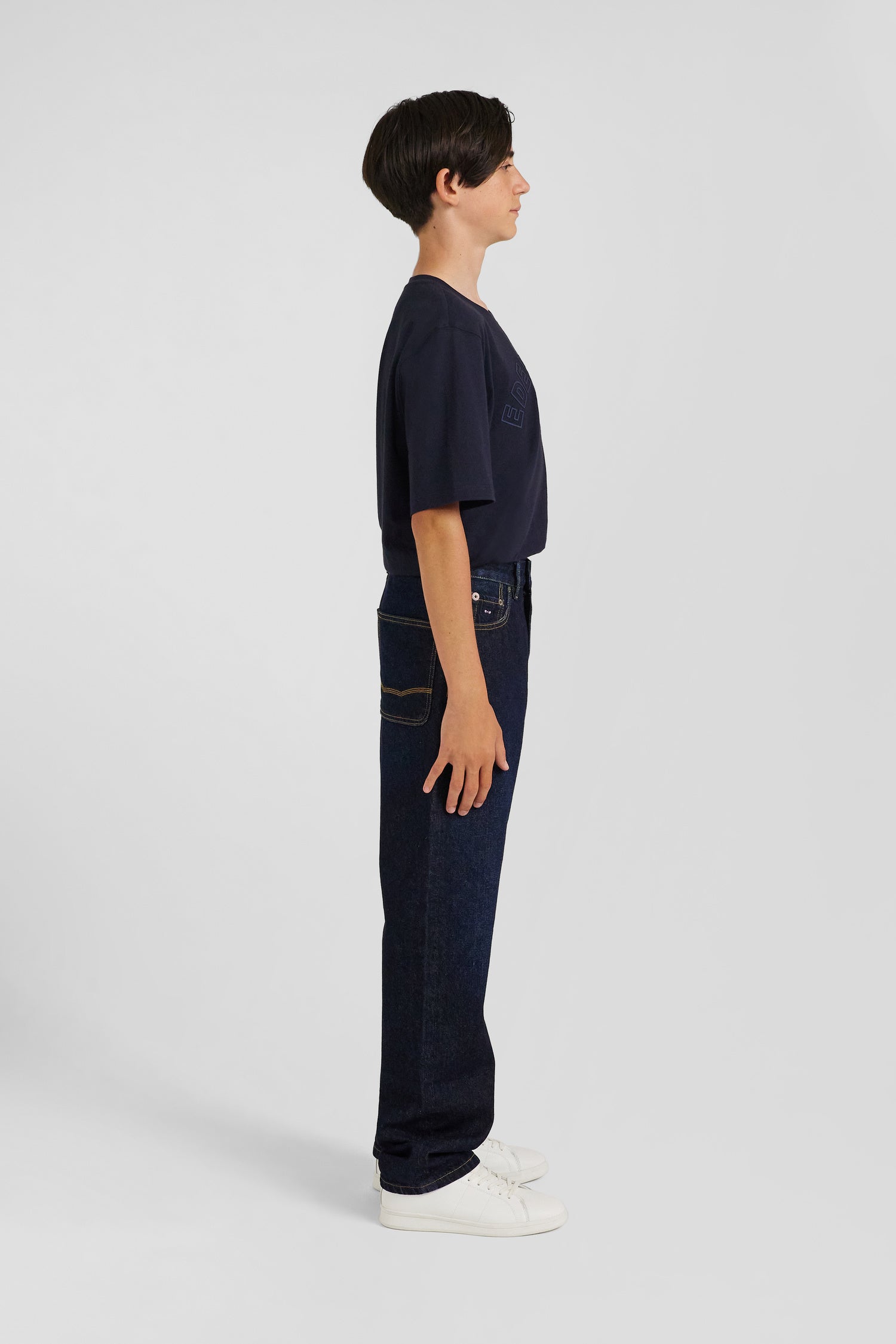 Oversize Navy blue cotton denim cargo jeans