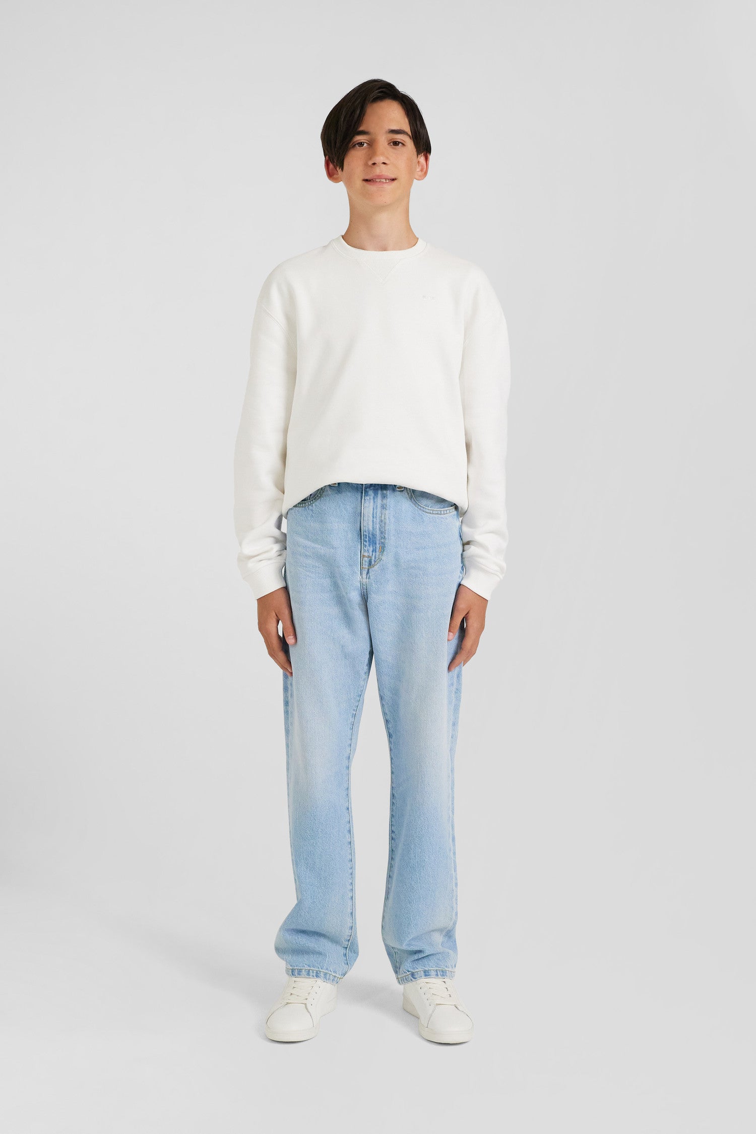 Jean en denim coton ciel coupe Oversized