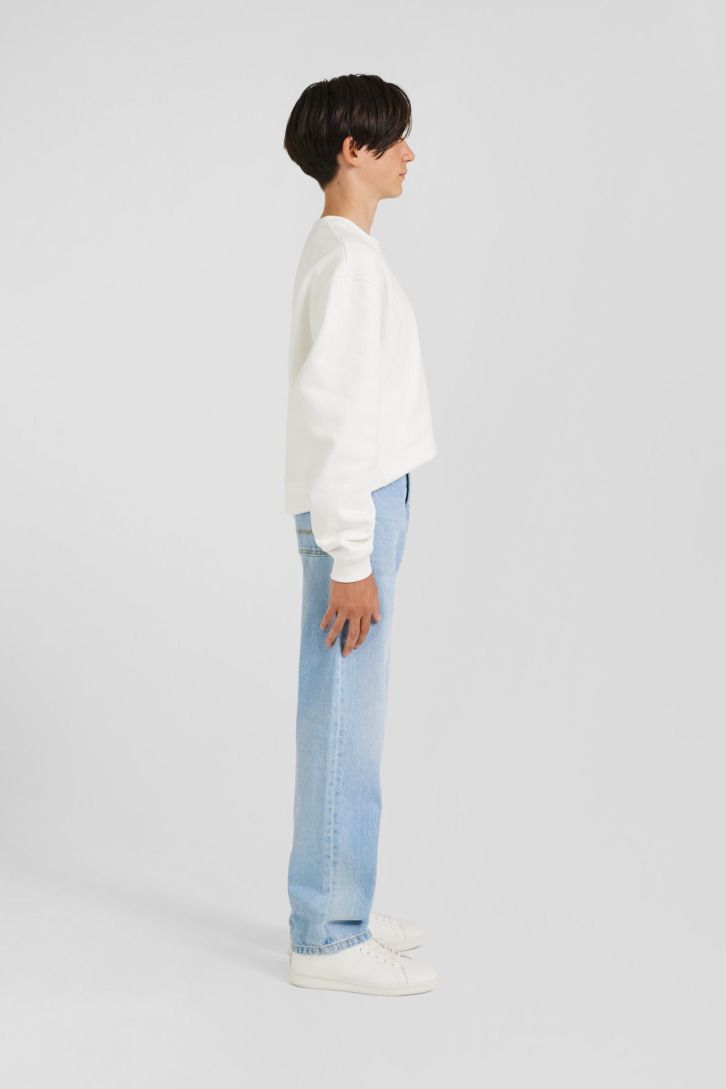 Jean en denim coton ciel coupe Oversized