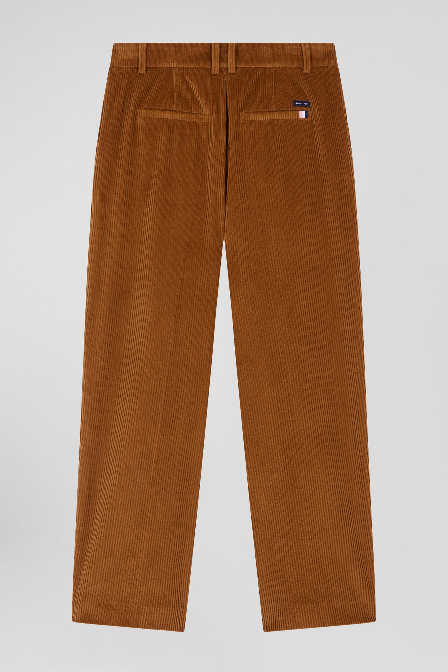 Modern camel checked corduroy trousers