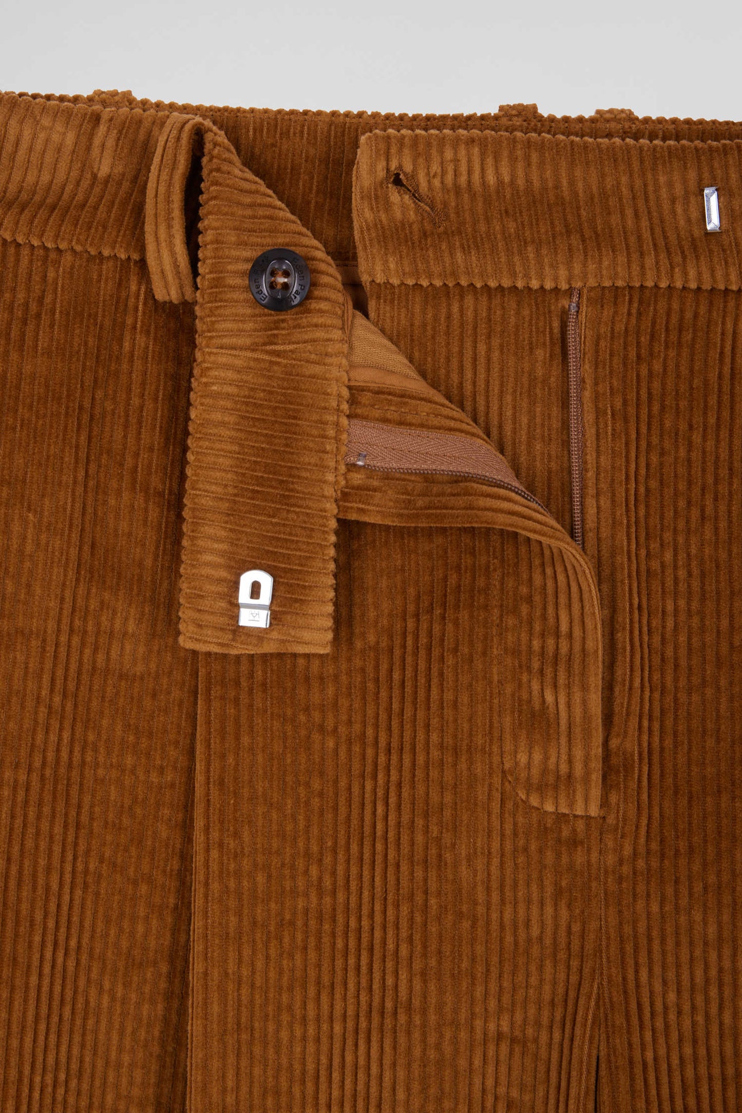 Modern camel checked corduroy trousers