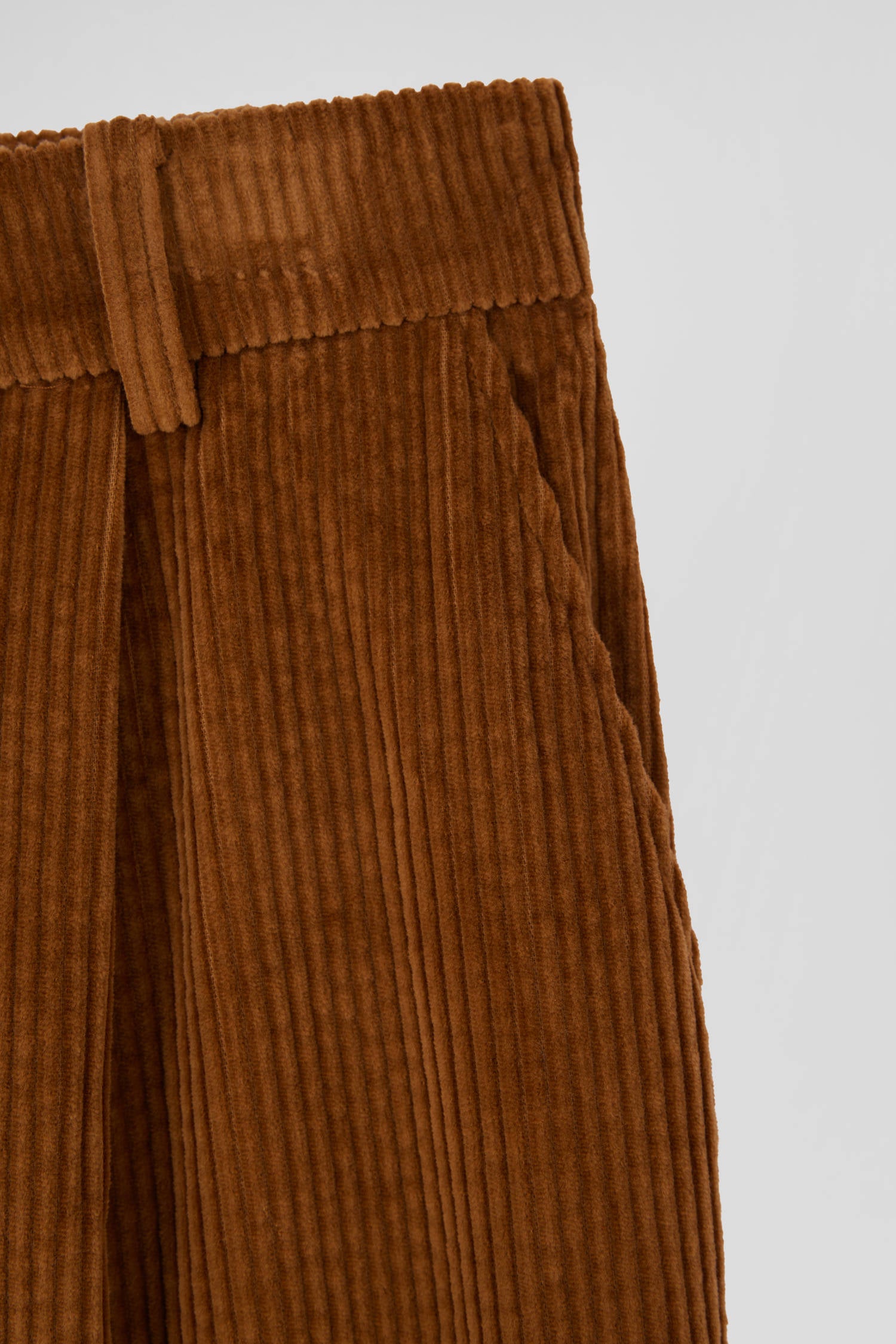 Modern camel checked corduroy trousers