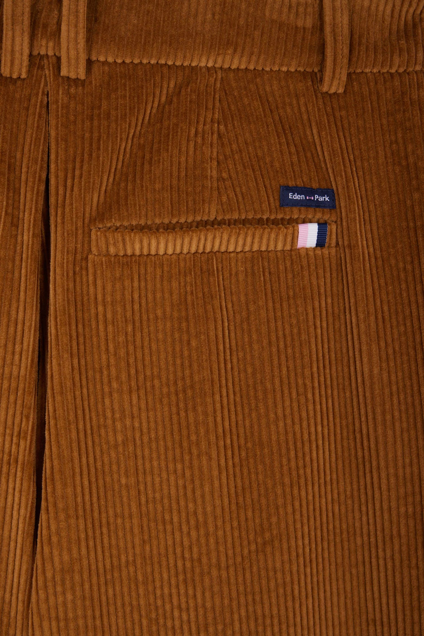 Modern camel checked corduroy trousers