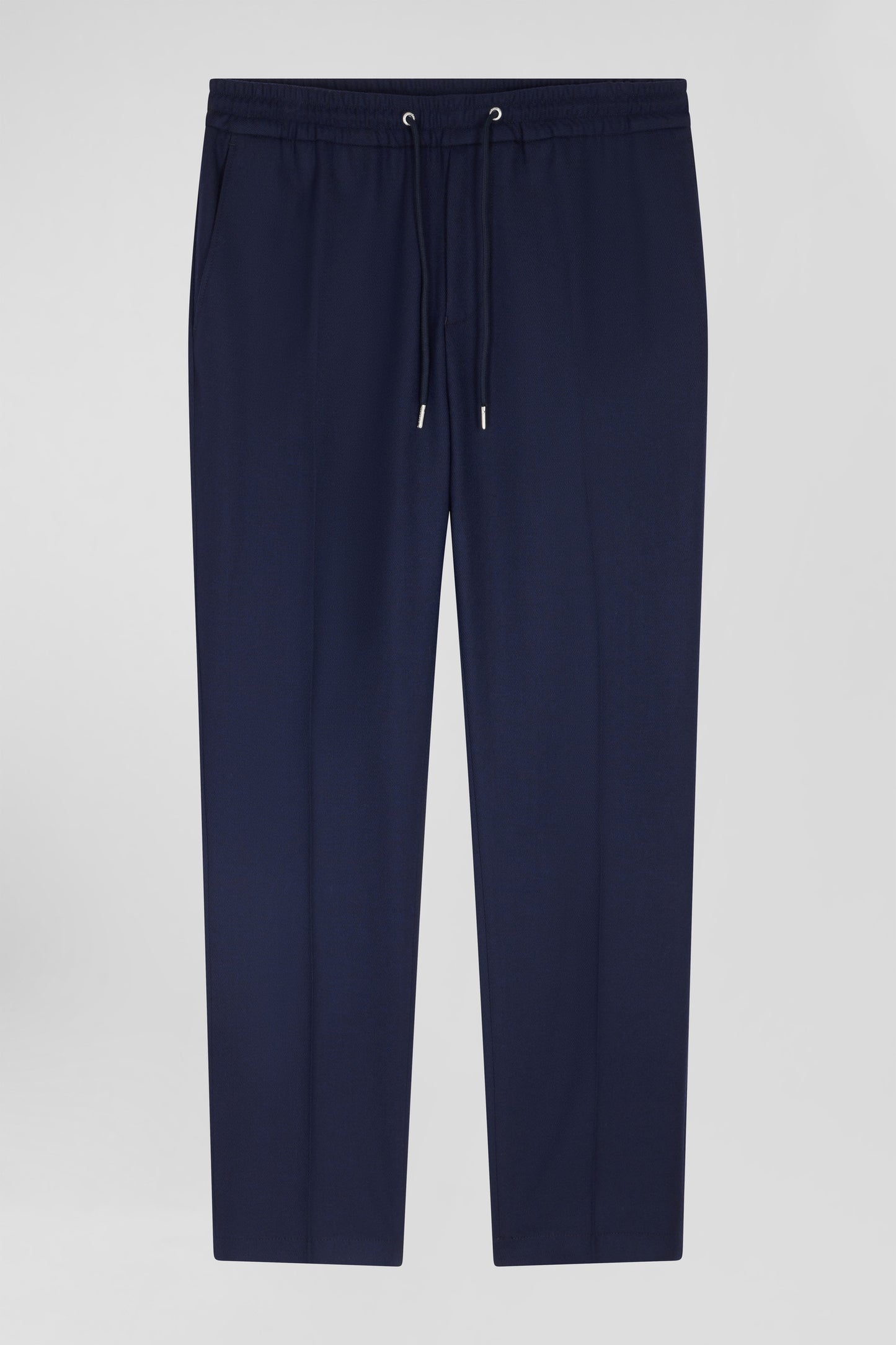 Modern navy blue elastic waist trousers