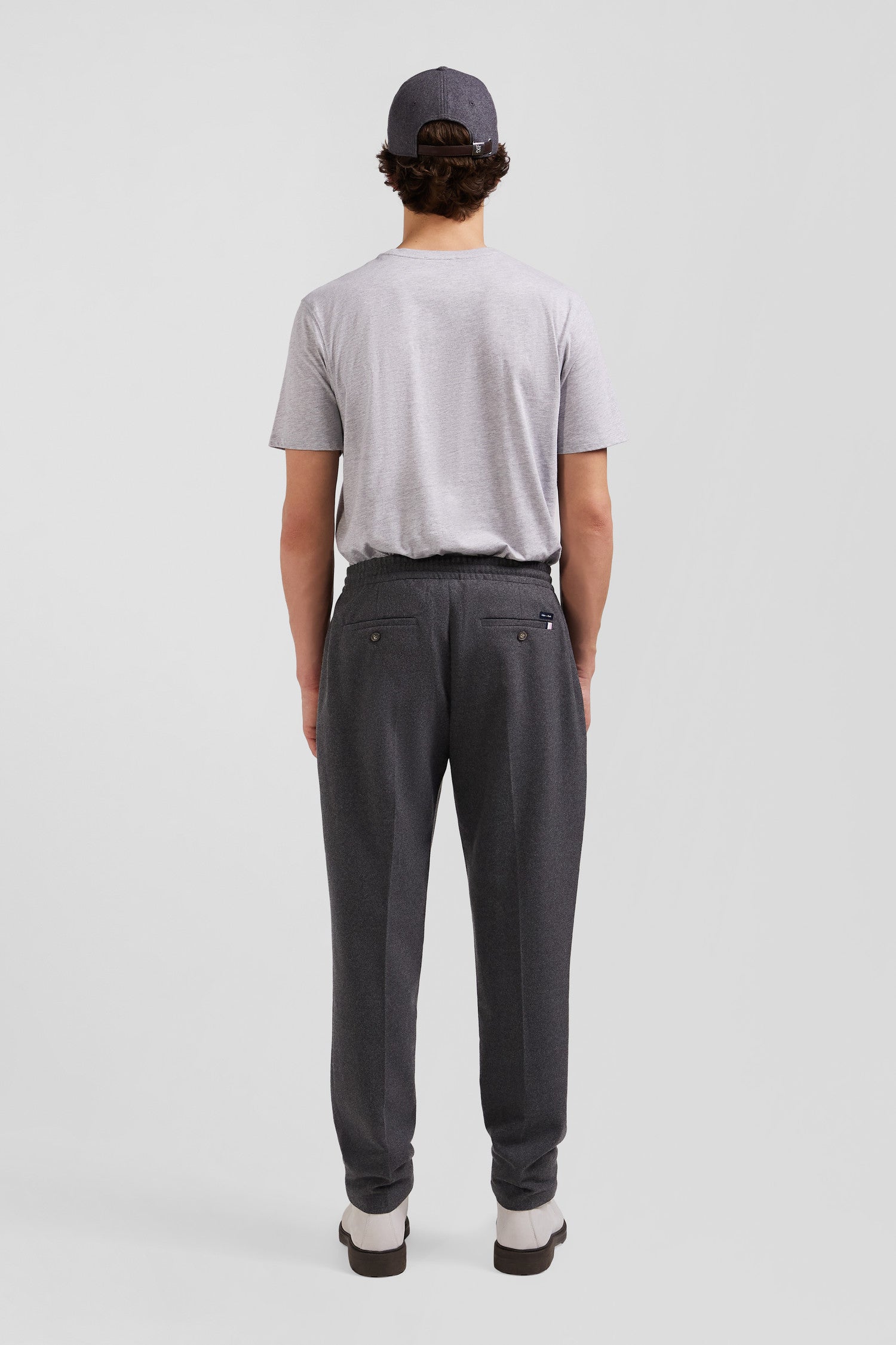 Modern grey elastic waist trousers