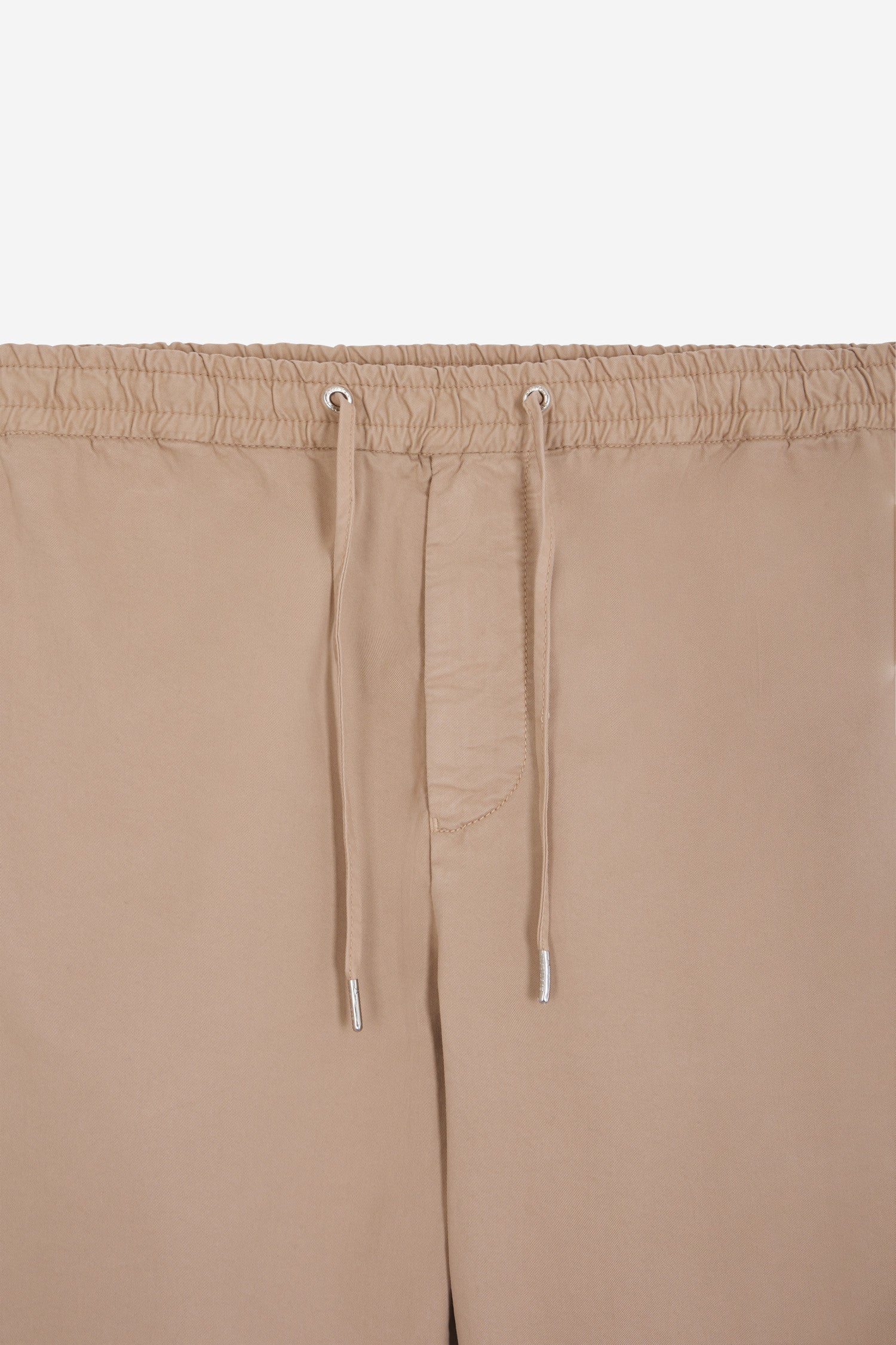 Pantalon taille élastique en coton stretch beige coupe Modern