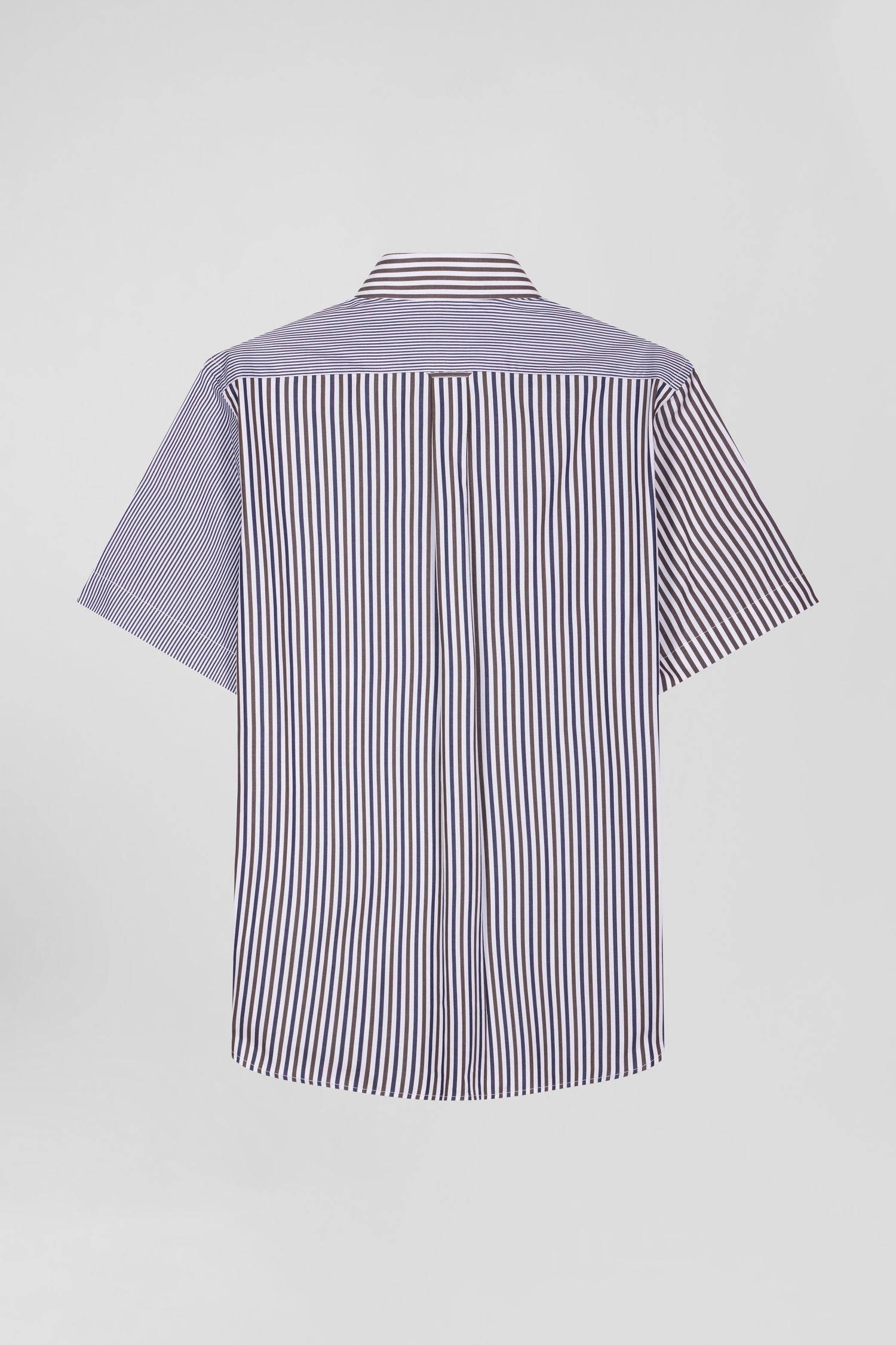 Regular brown cotton short-sleeved shirt