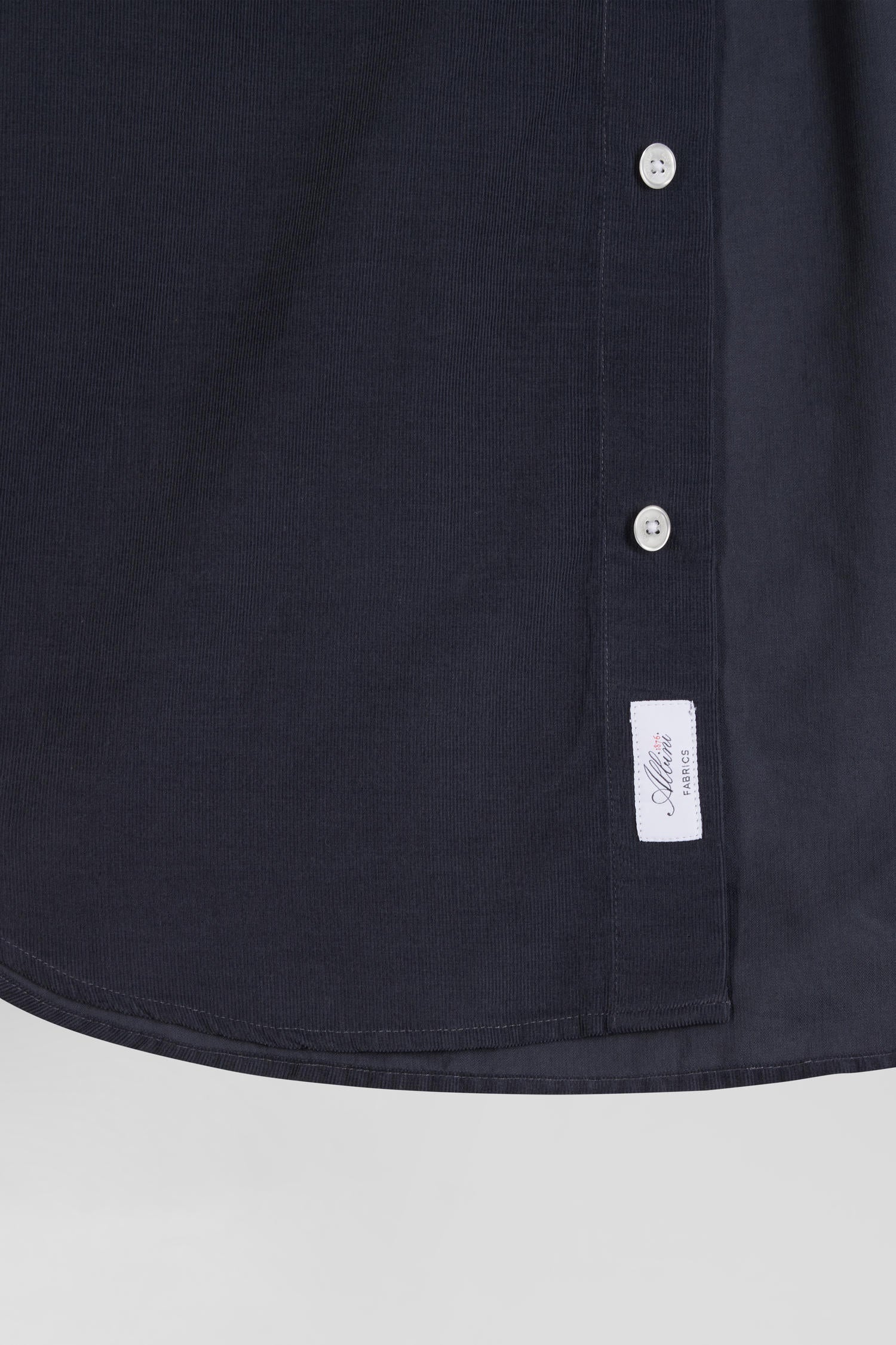 Regular plain anthracite grey cotton shirt with button-down collar and chest pocket