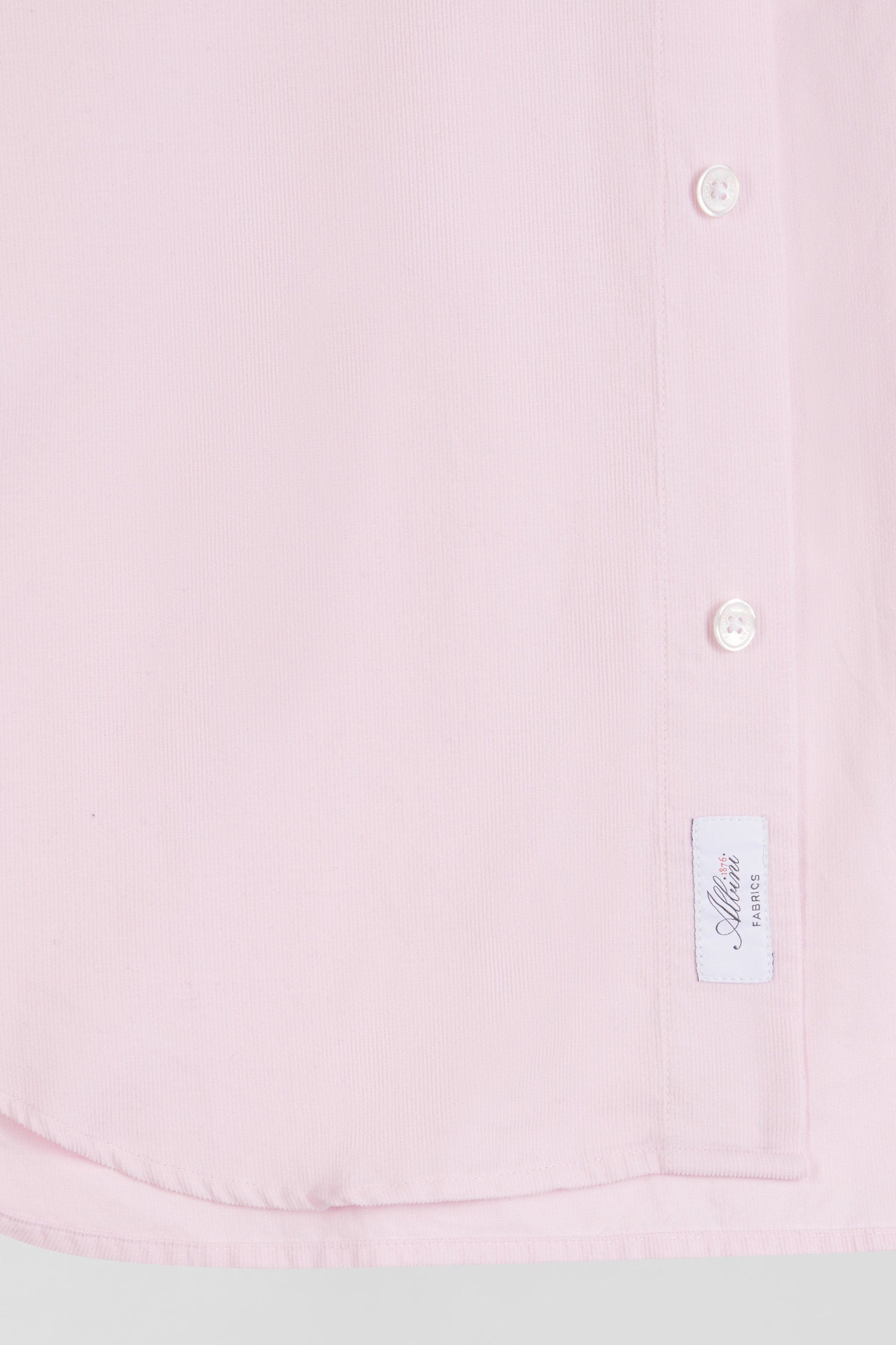 Regular plain pink cotton shirt with button-down collar and chest pocket