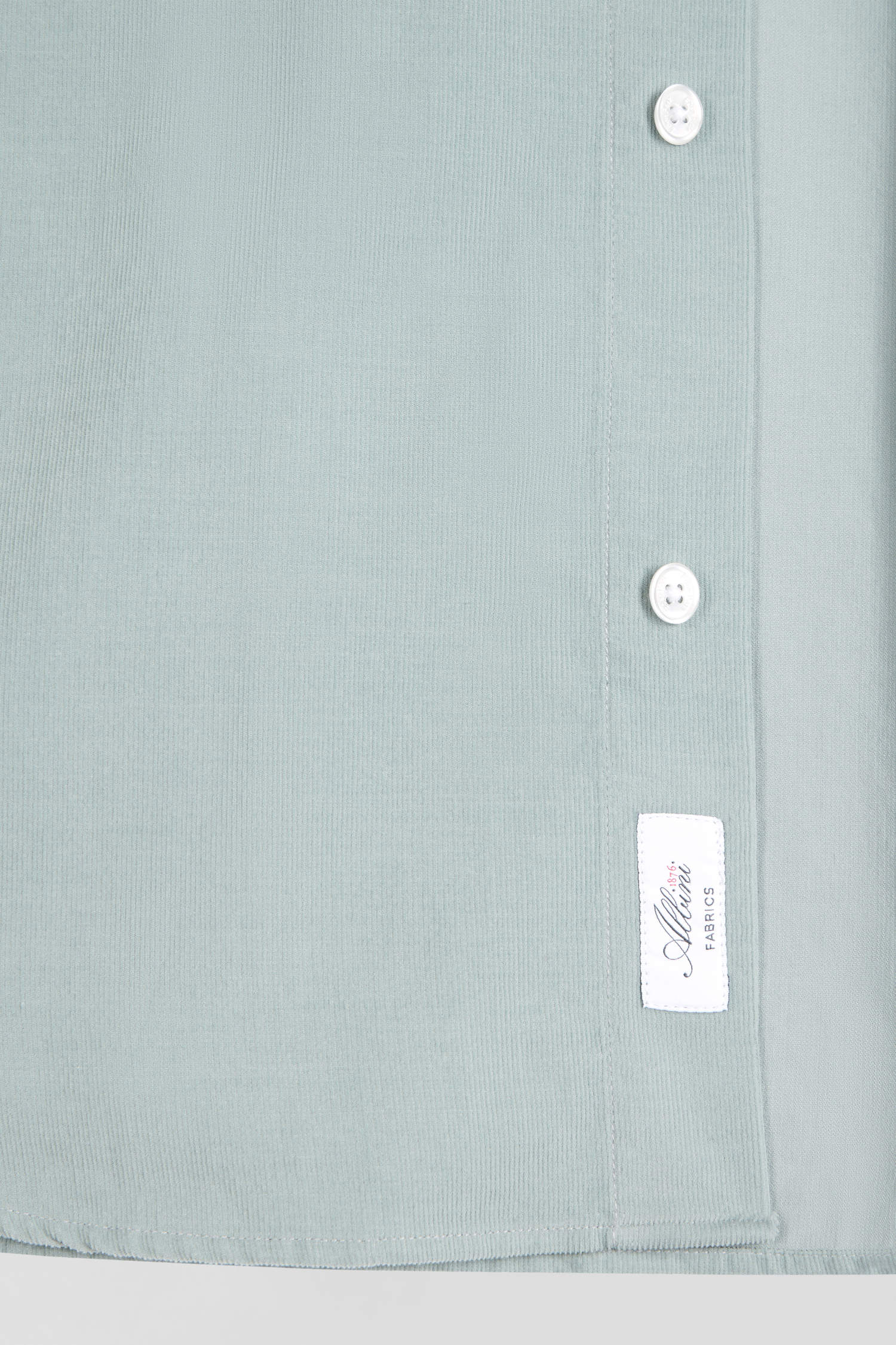 Regular plain aqua green cotton shirt with button-down collar and chest pocket