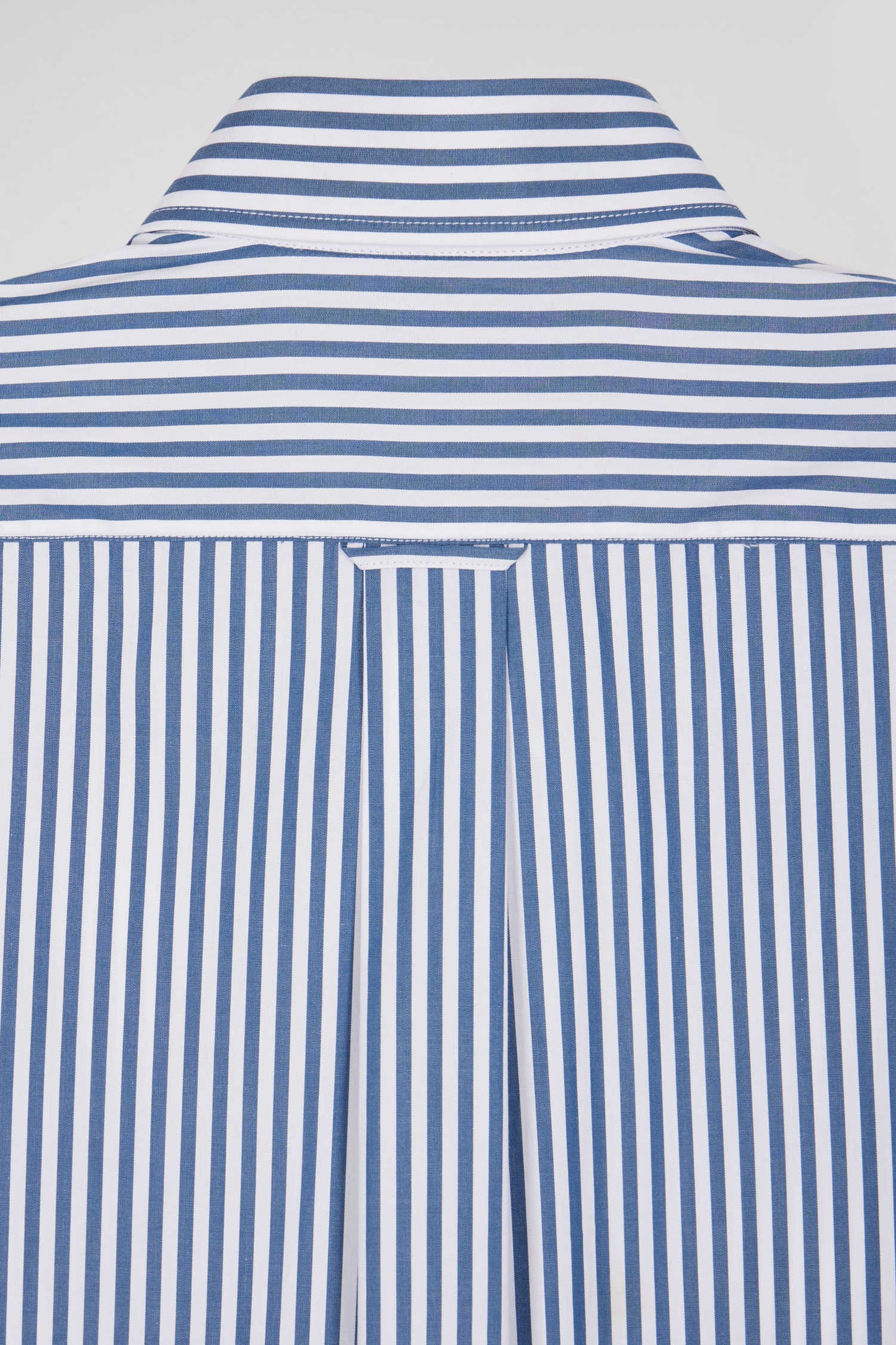 Regular blue striped cotton poplin shirt