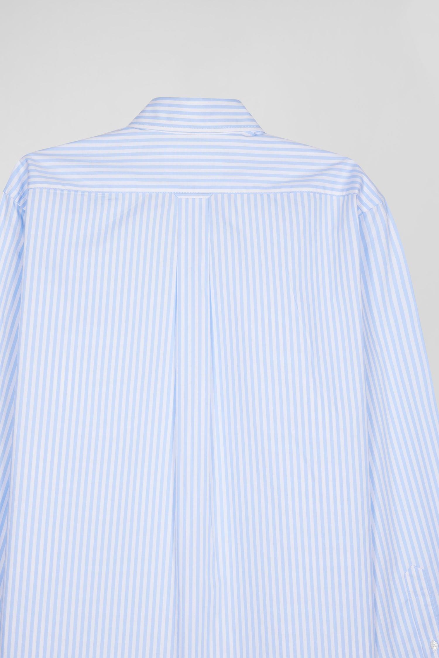 Regular sky blue striped cotton poplin shirt