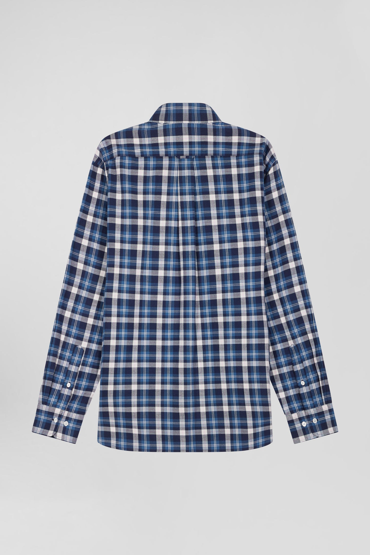 Regular blue checked cotton shirt
