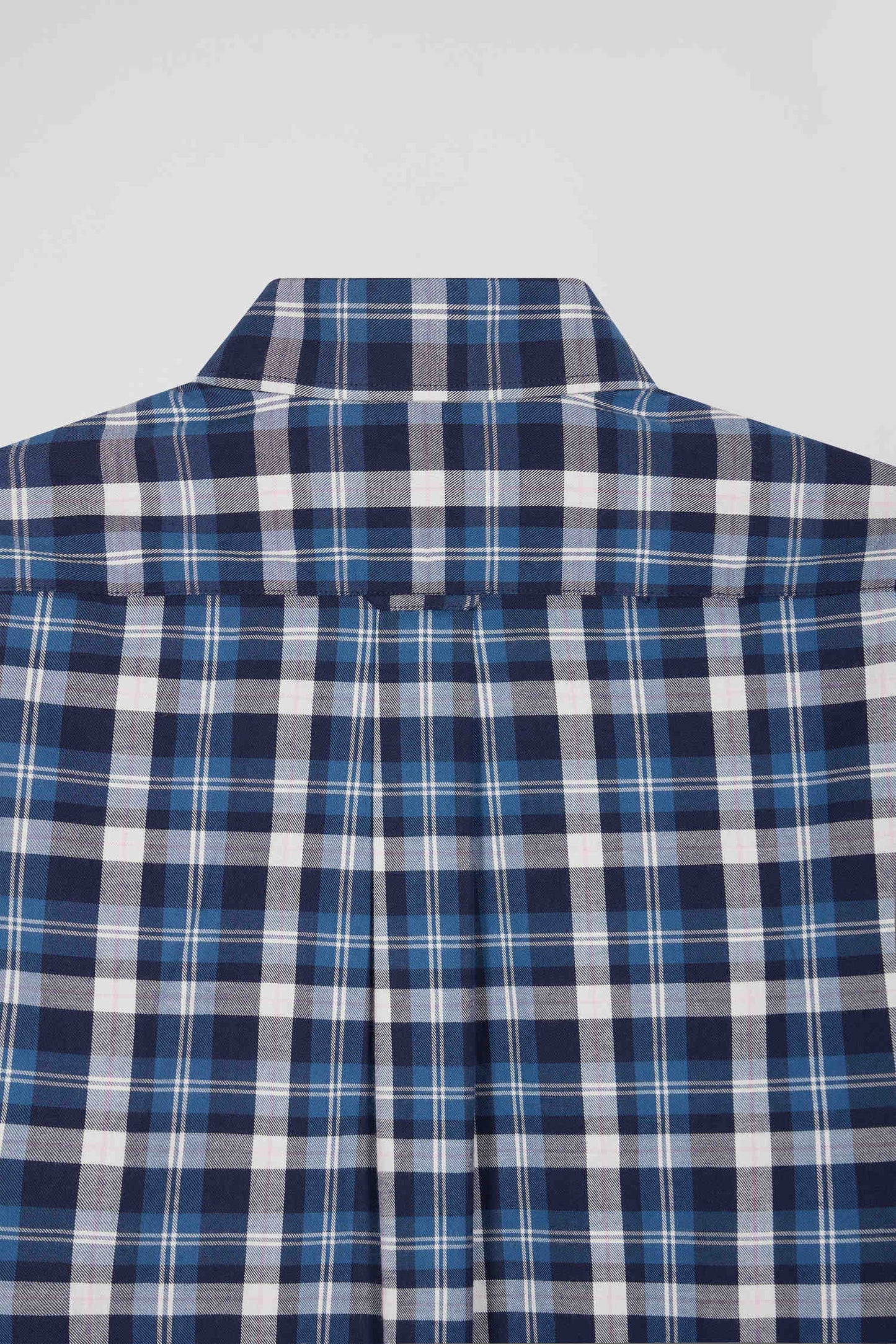 Regular blue checked cotton shirt