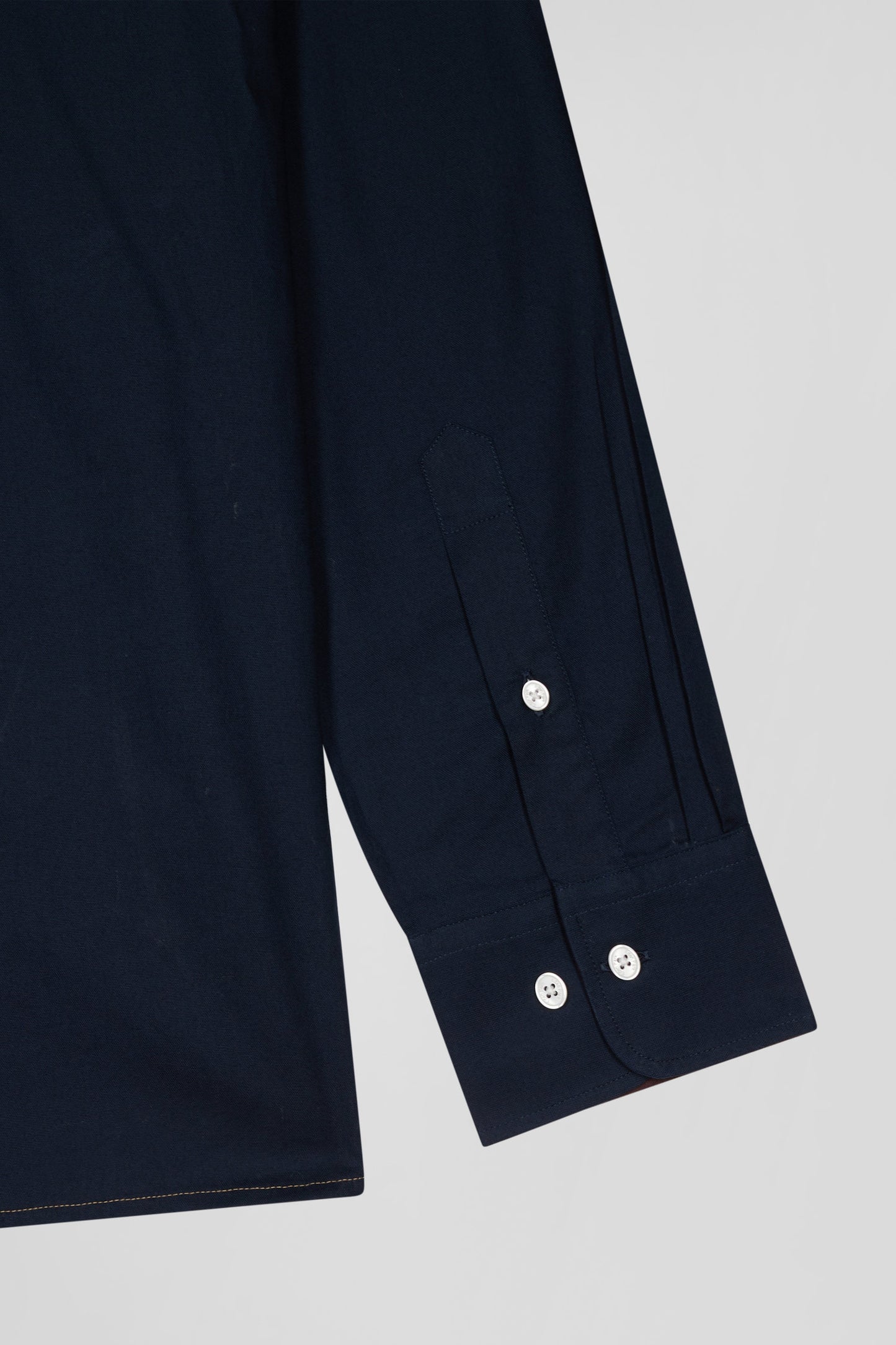 Two-tone cotton shirt pin dot hazelnut regular fit back embroidery