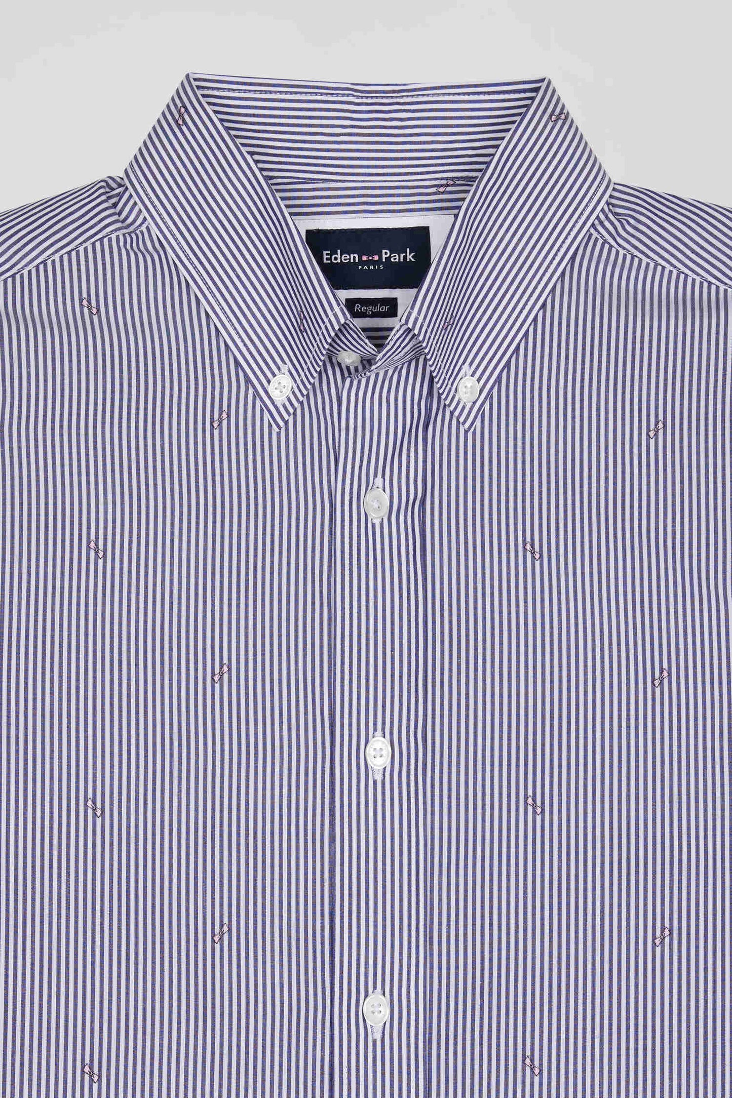 Regular navy blue cotton shirt