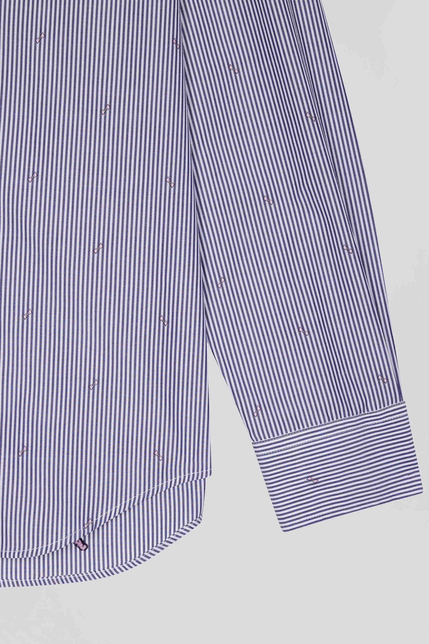 Regular navy blue cotton shirt