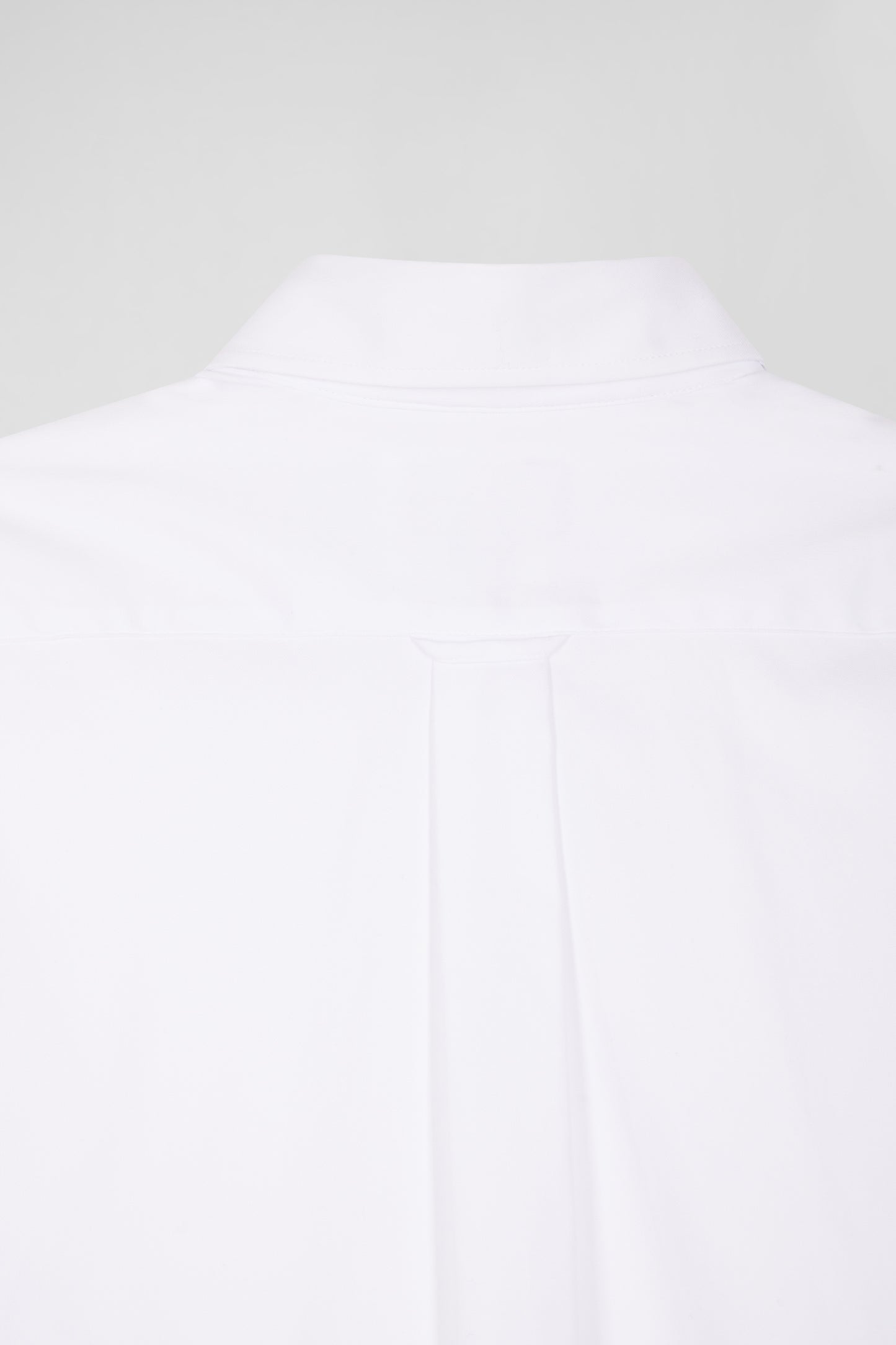 Regular plain white mixed stretch cotton shirt