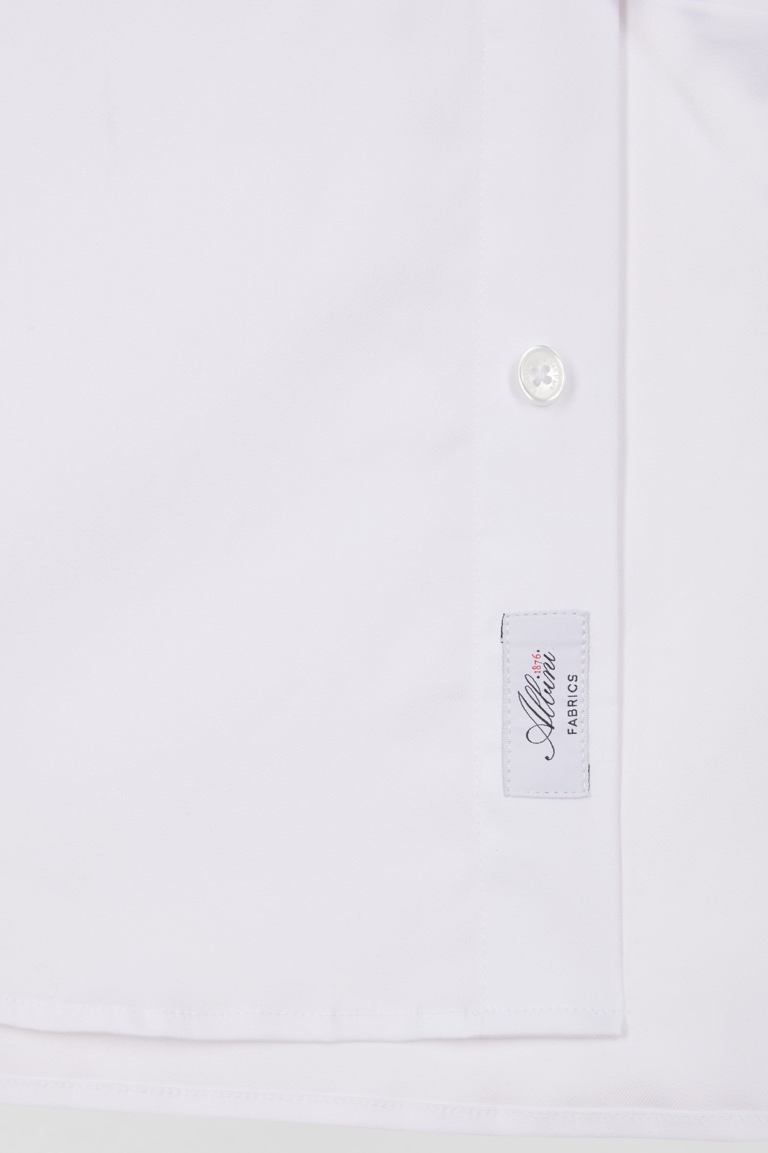 Regular plain white mixed stretch cotton shirt