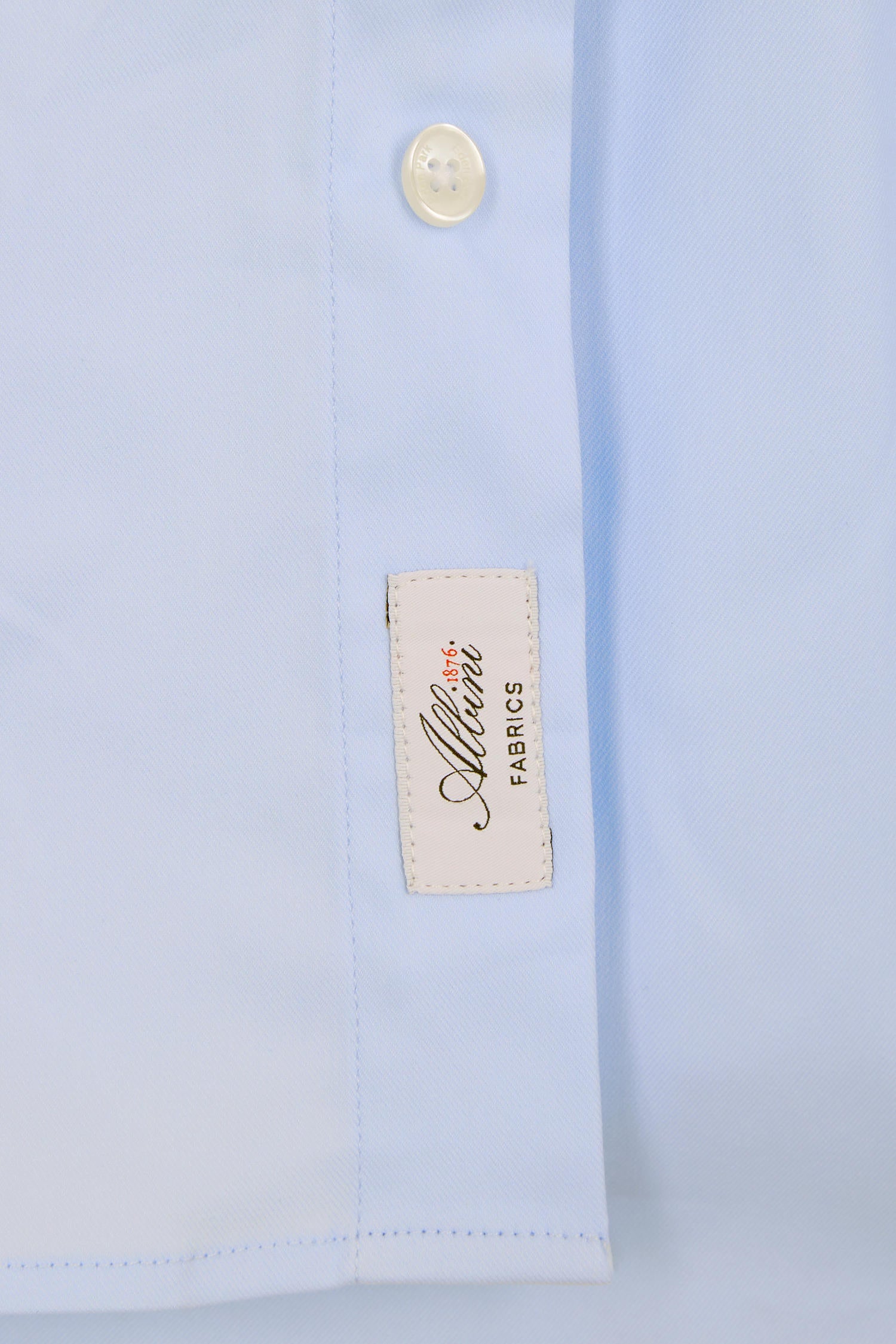 Regular plain sky blue mixed stretch cotton shirt