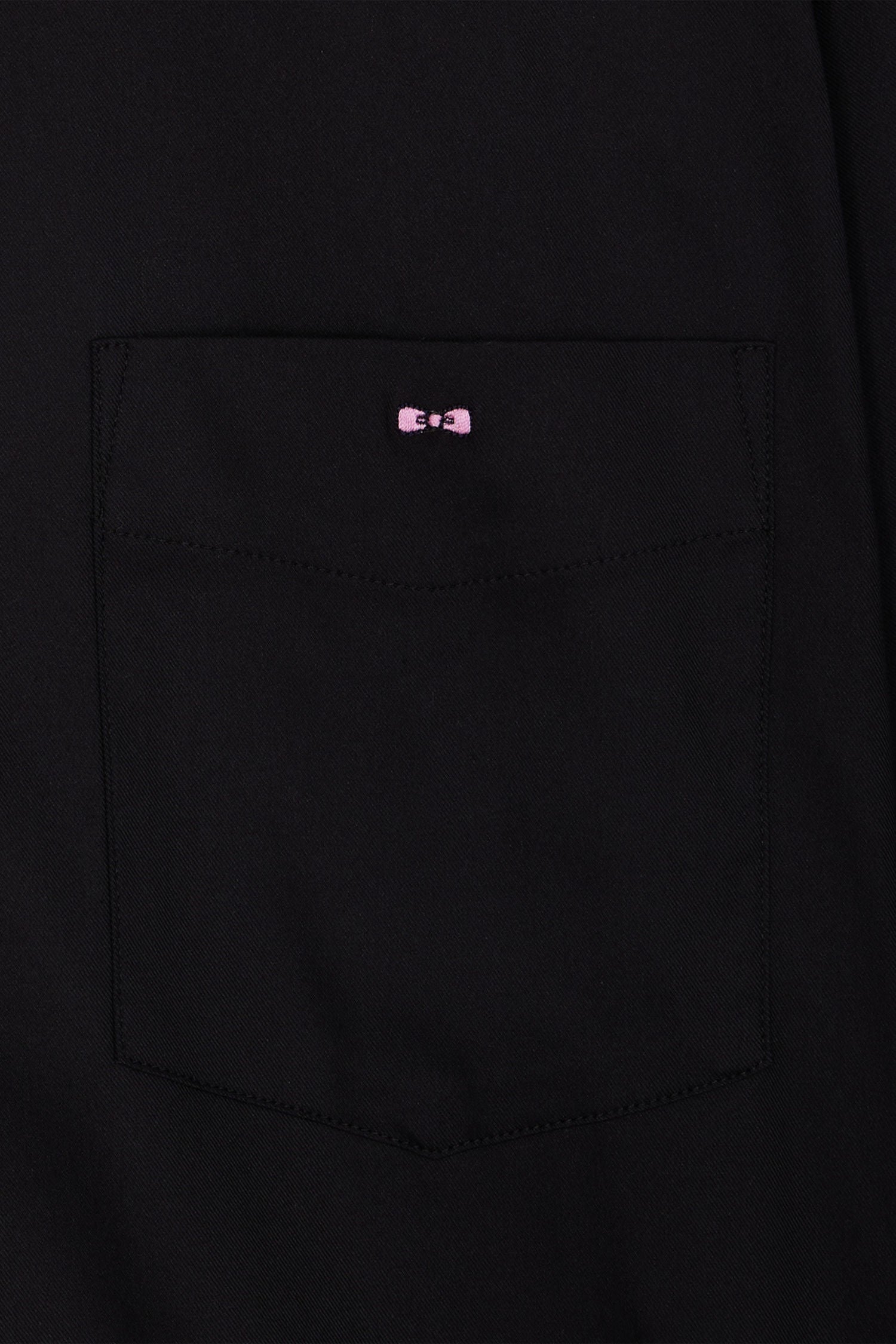 Regular plain black mixed stretch cotton shirt