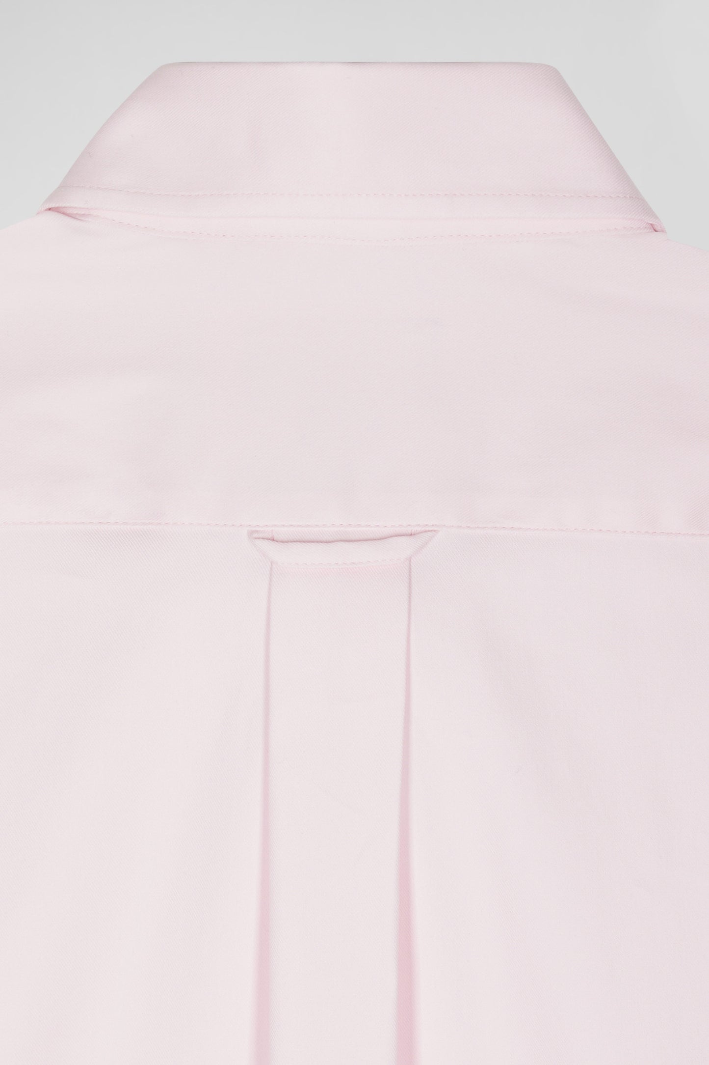 Regular plain pink mixed stretch cotton shirt