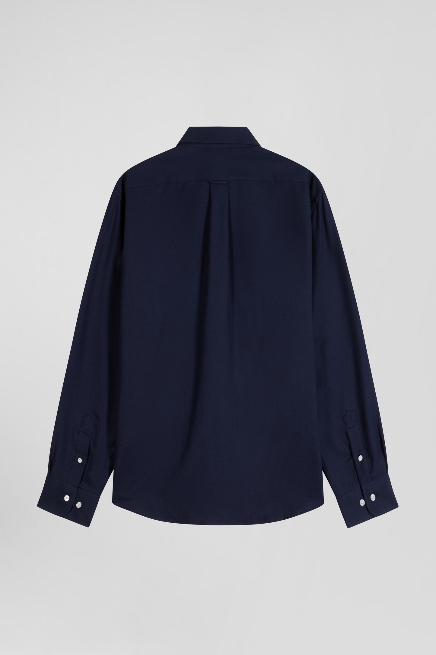 Regular indigo cotton and cashmere twill shirt