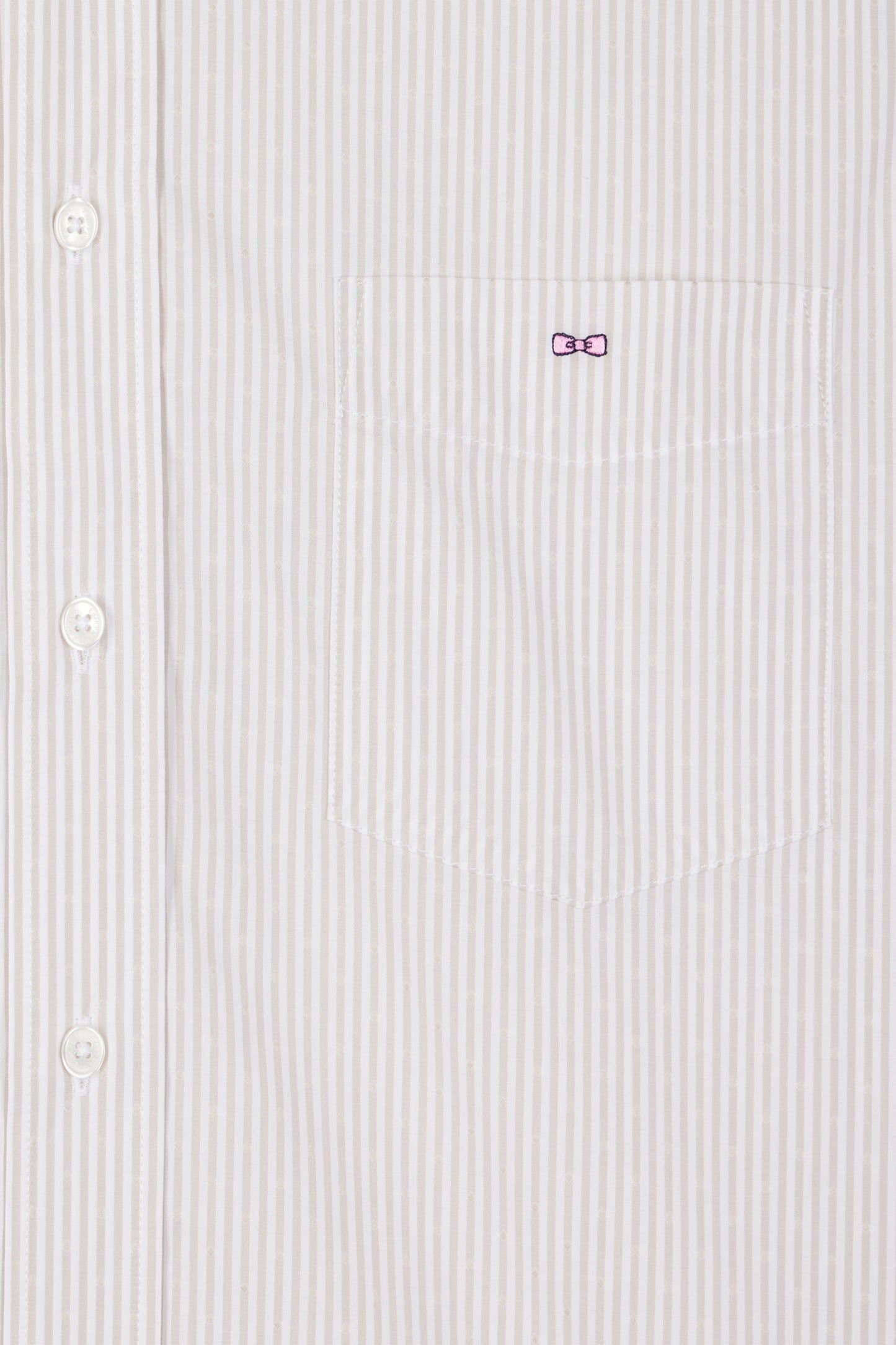 Regular Beige striped cotton jacquard shirt