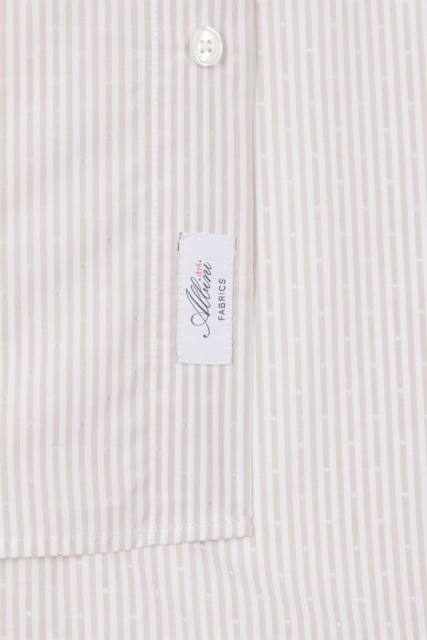 Regular Beige striped cotton jacquard shirt