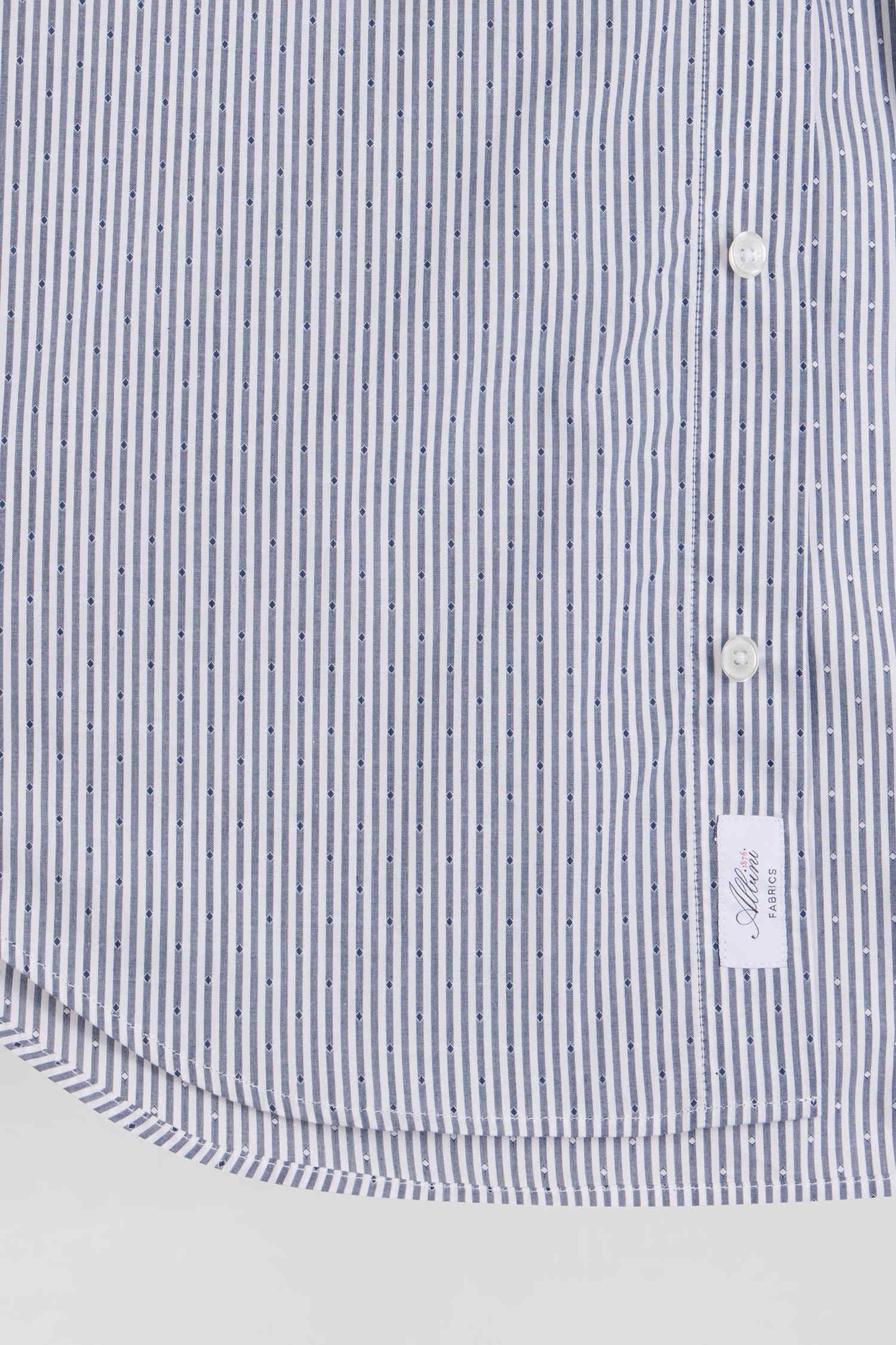 Regular indigo striped cotton jacquard shirt