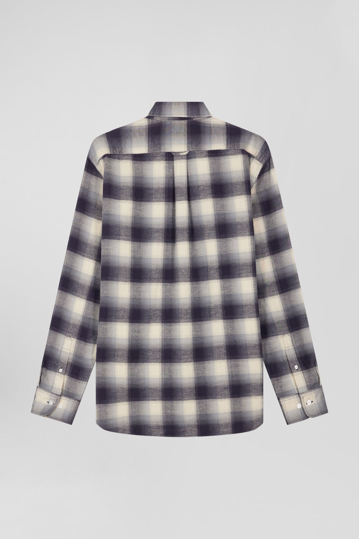 Regular indigo checked cotton shirt