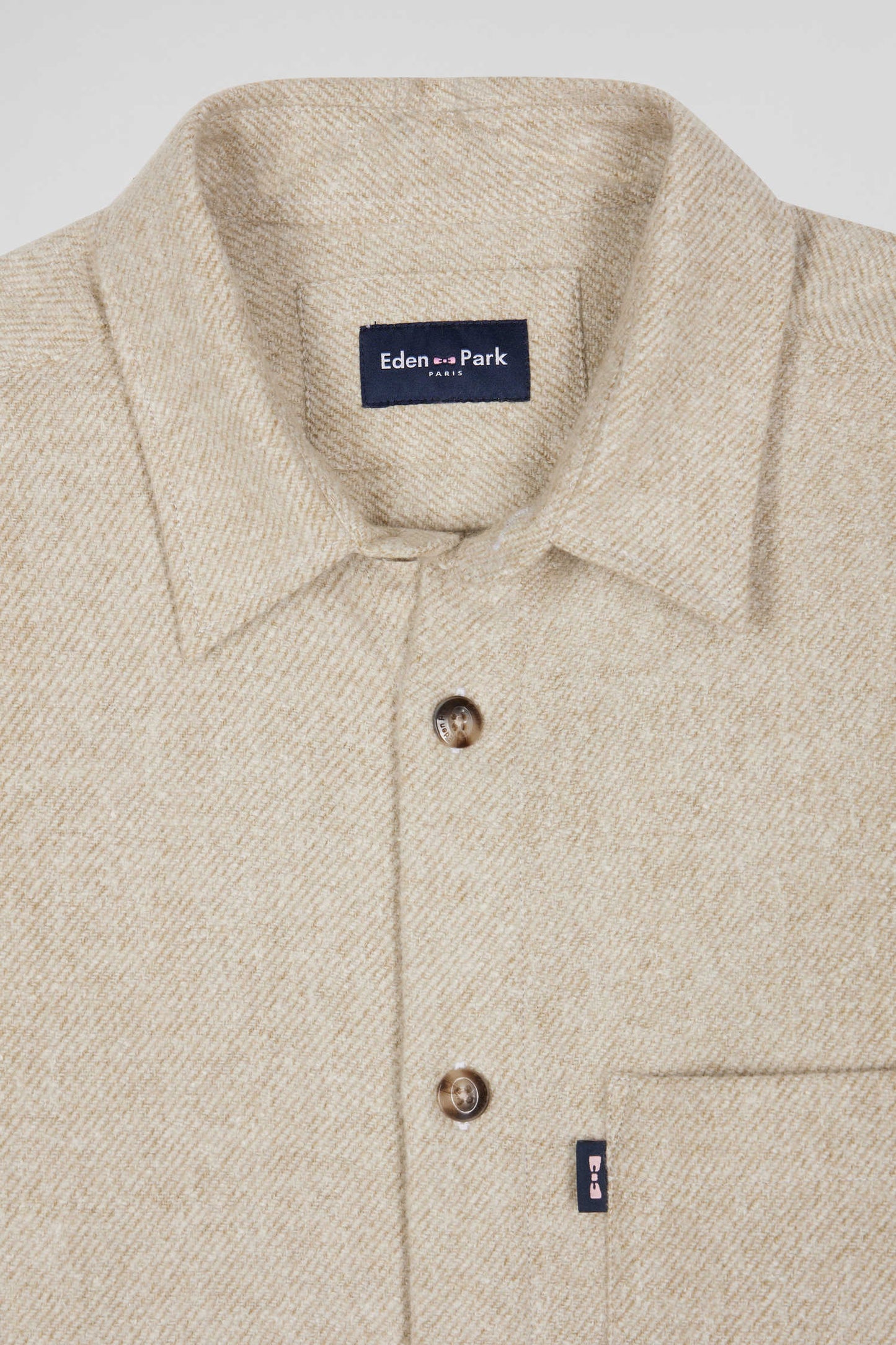 Beige mixed cotton shirt