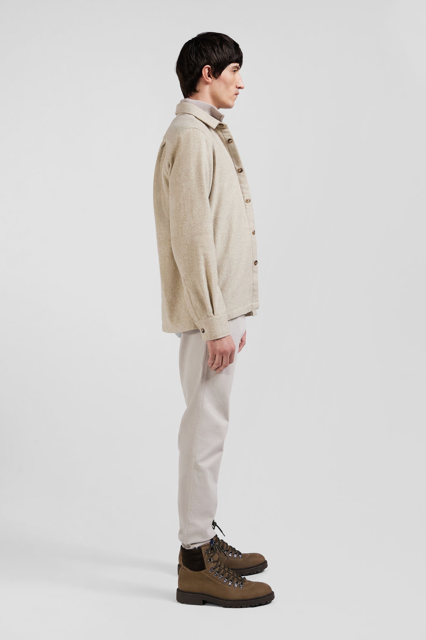 Beige mixed cotton shirt